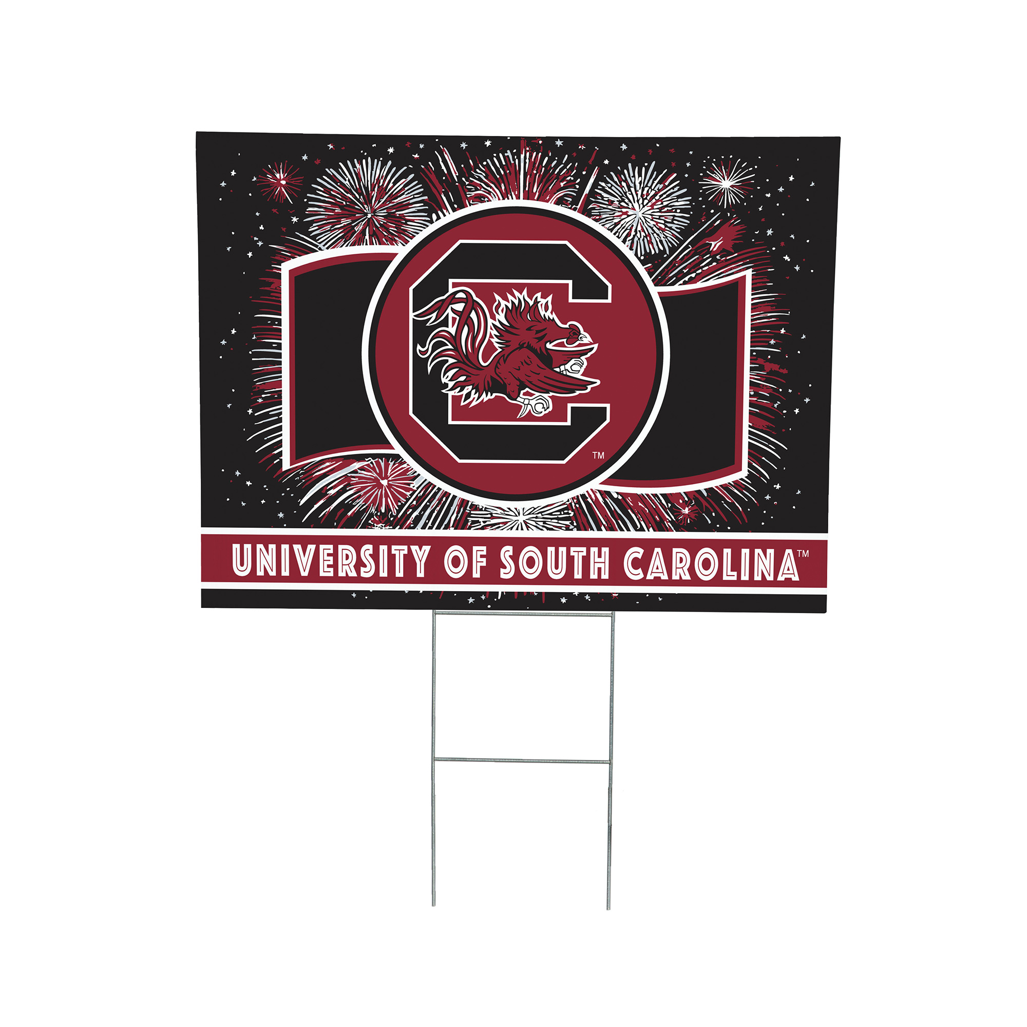 South Carolina Gamecocks 24" x 18" Patriotic Fireworks Outdoor Yard Sign