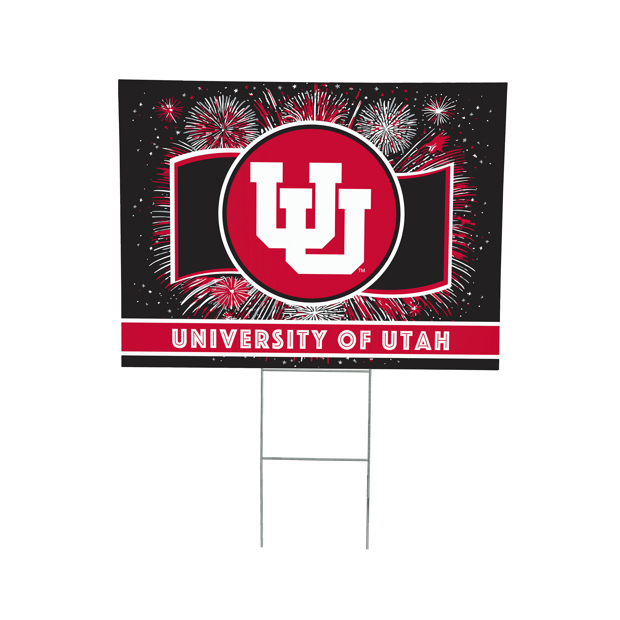Utah Utes 24" x 18" Patriotic Fireworks Outdoor Yard Sign