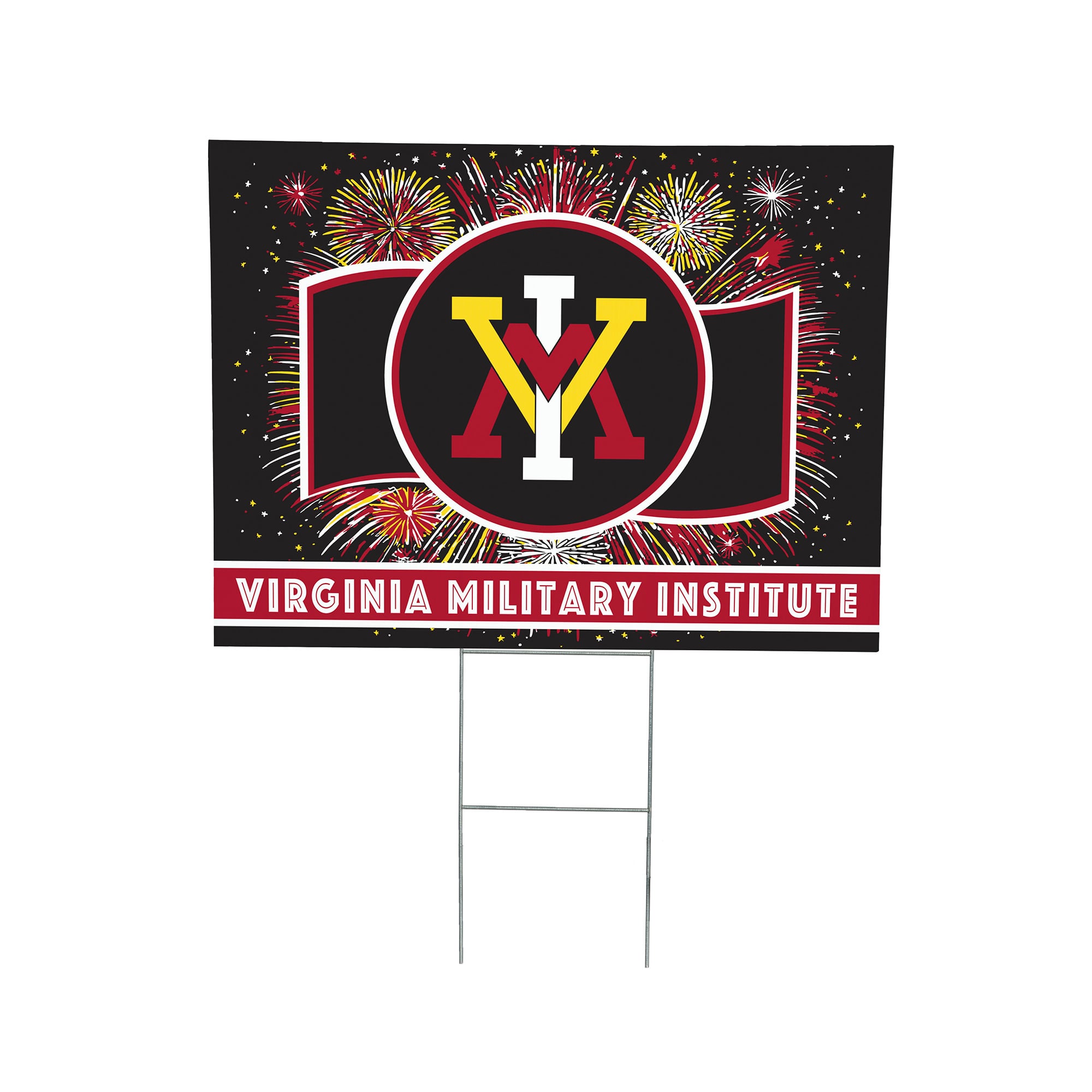 Virginia Military Institute Keydets 24" x 18" Patriotic Fireworks Outdoor Yard Sign