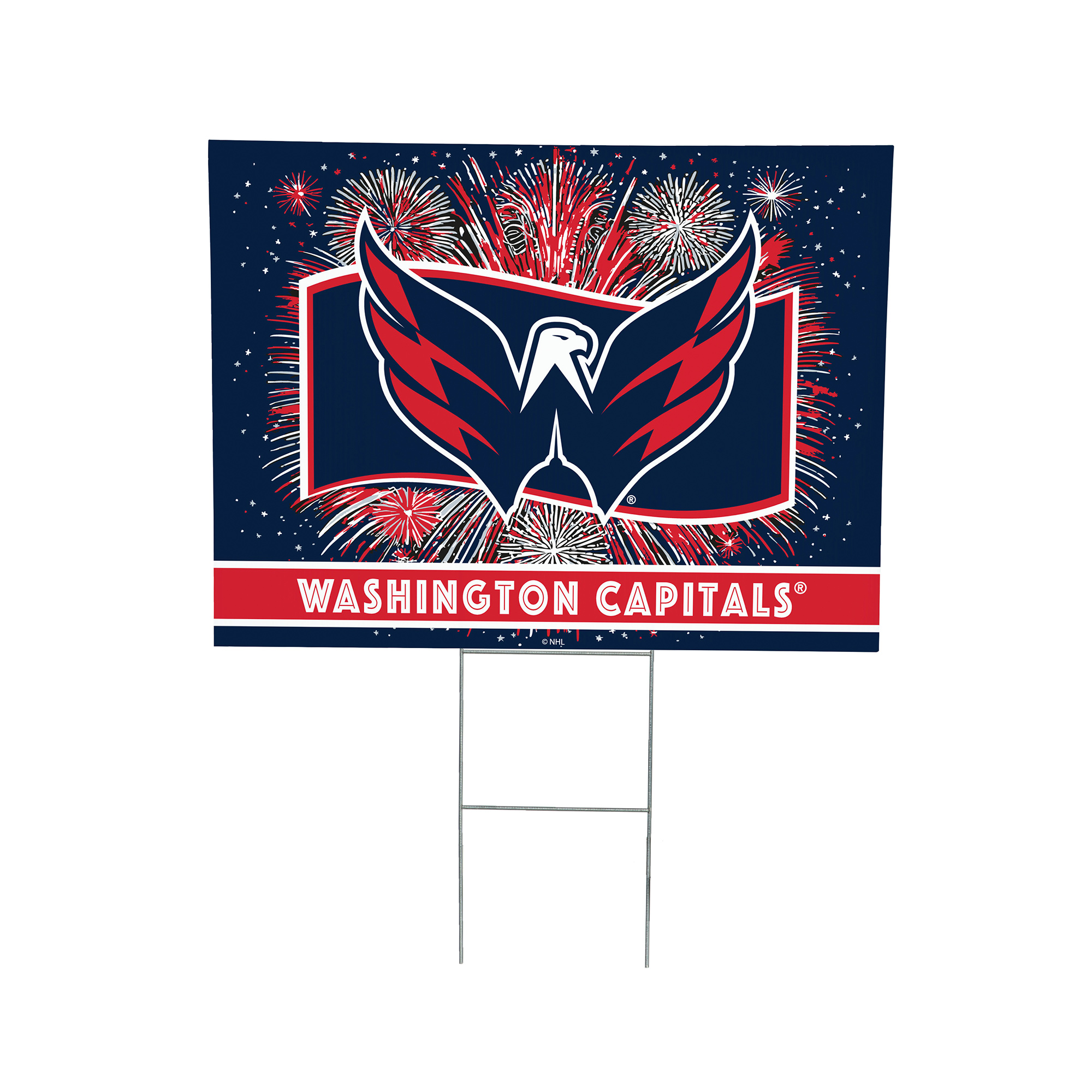 Washington Capitals 24" x 18" Patriotic Fireworks Outdoor Yard Sign