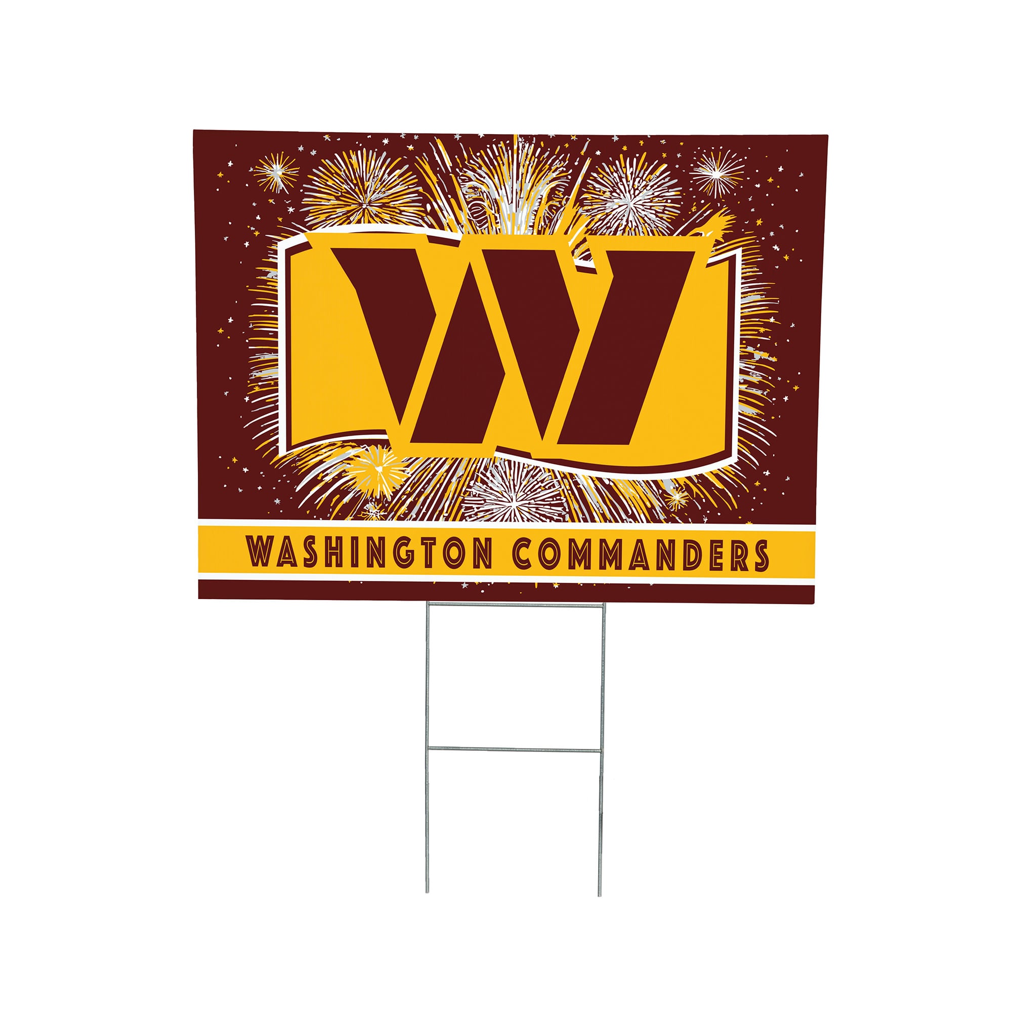 Washington Commanders 24" x 18" Patriotic Fireworks Outdoor Yard Sign
