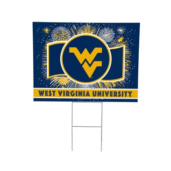 West Virginia Mountaineers 24" x 18" Patriotic Fireworks Outdoor Yard Sign