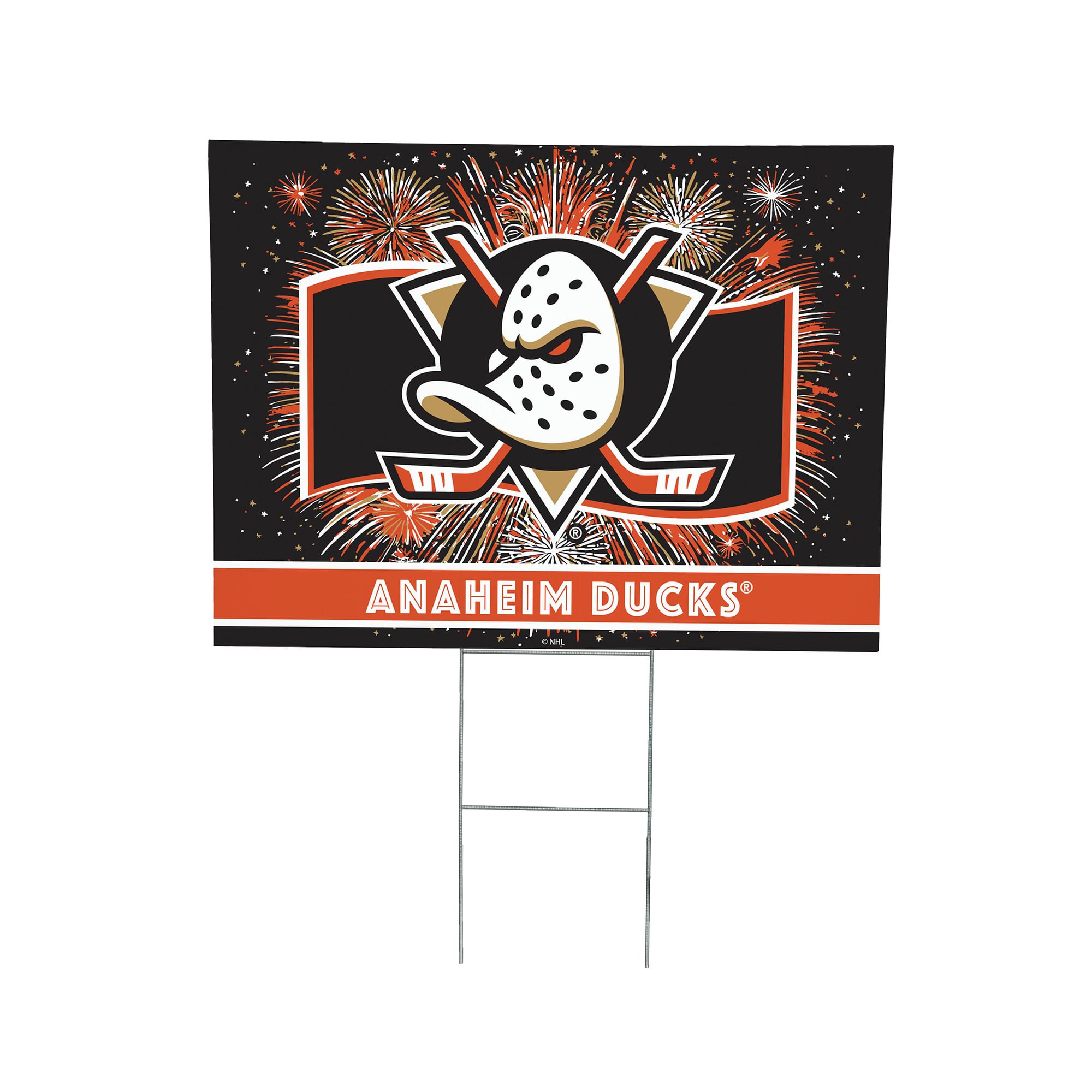 Anaheim Ducks 24" x 18" Patriotic Fireworks Outdoor Yard Sign