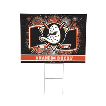 Anaheim Ducks 24" x 18" Patriotic Fireworks Outdoor Yard Sign