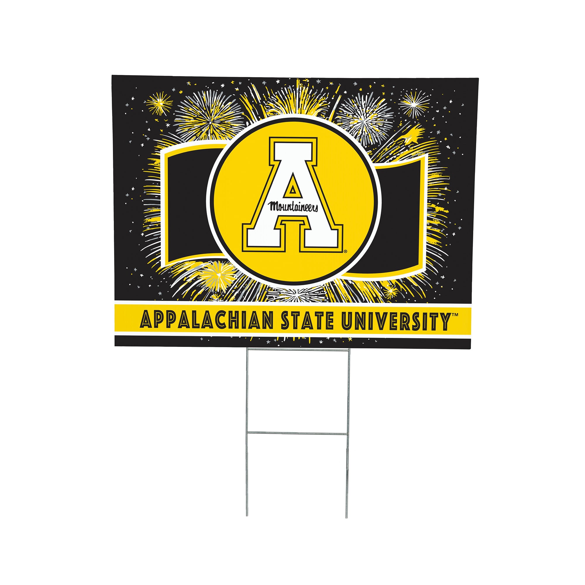 Appalachian State Mountaineers 24" x 18" Patriotic Fireworks Outdoor Yard Sign