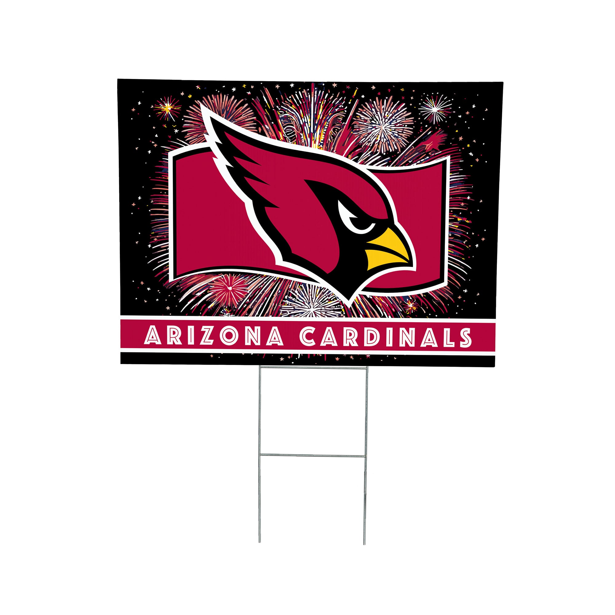 Arizona Cardinals 24" x 18" Patriotic Fireworks Outdoor Yard Sign
