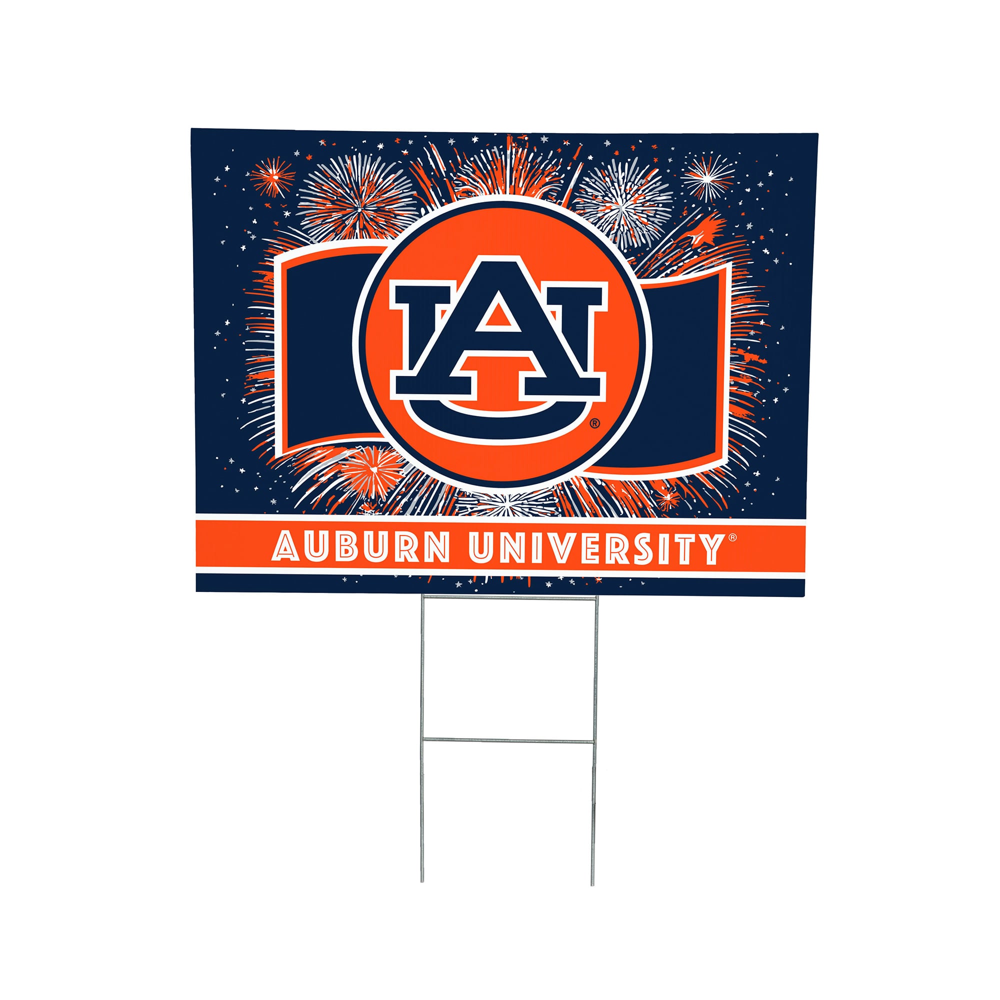 Auburn Tigers 24" x 18" Patriotic Fireworks Outdoor Yard Sign