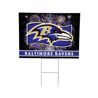Baltimore Ravens 24" x 18" Patriotic Fireworks Outdoor Yard Sign