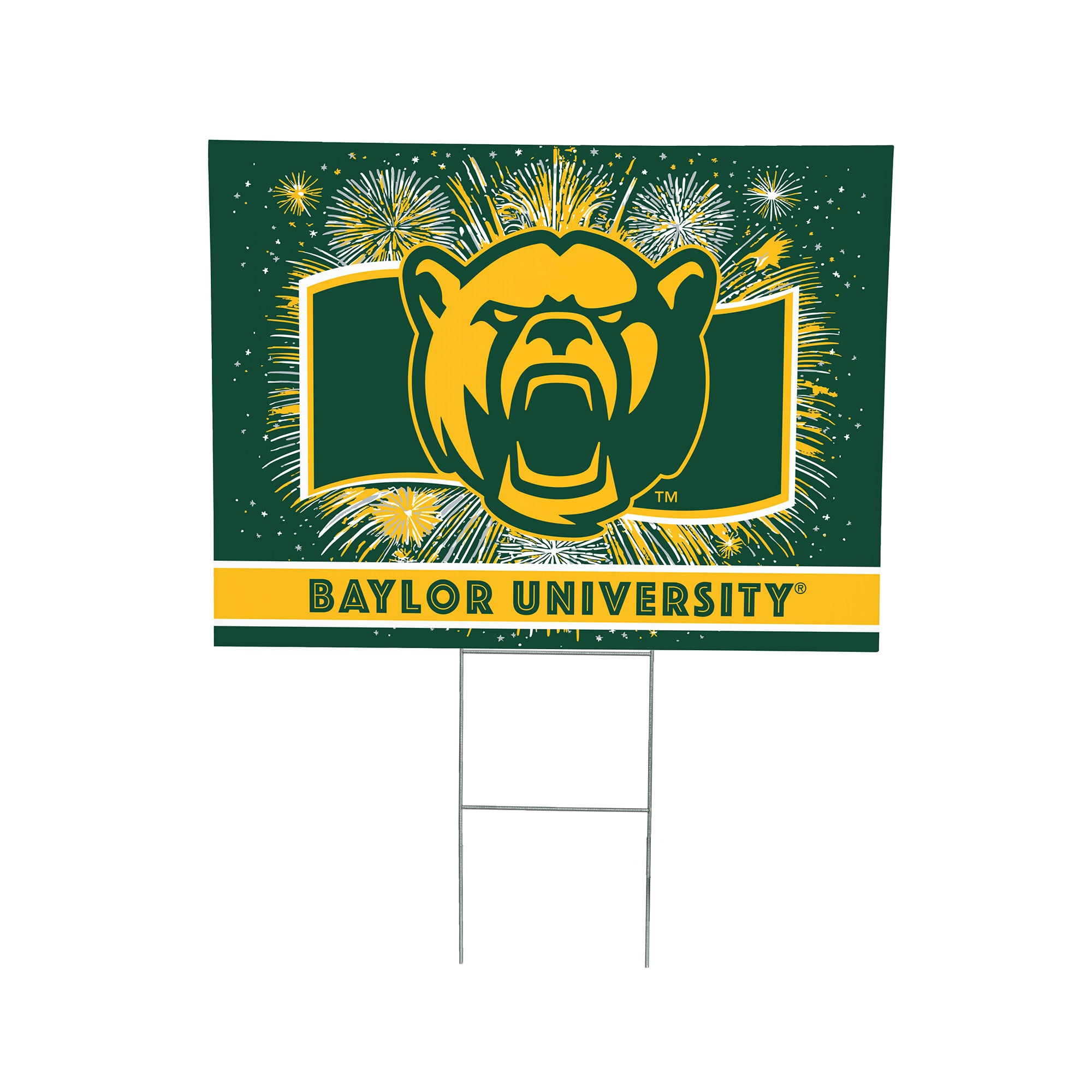Baylor Bears 24" x 18" Patriotic Fireworks Outdoor Yard Sign