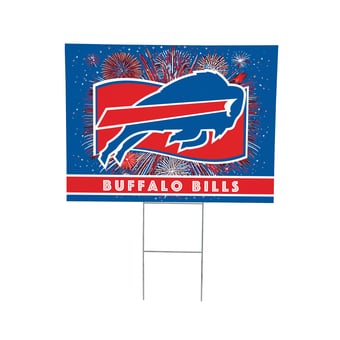 Buffalo Bills 24" x 18" Patriotic Fireworks Outdoor Yard Sign