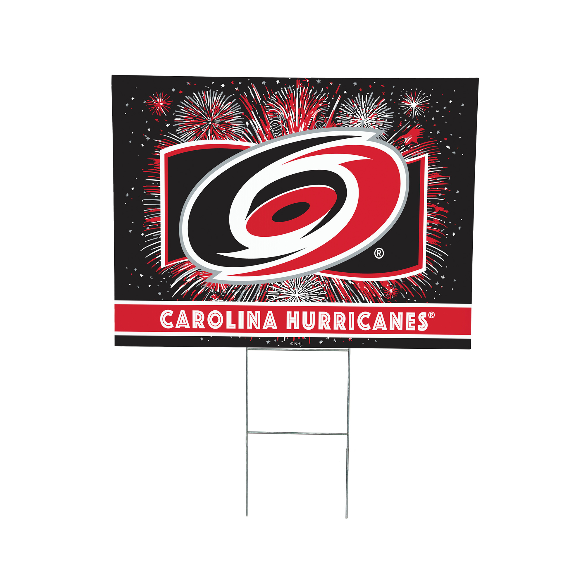 Carolina Hurricanes 24" x 18" Patriotic Fireworks Outdoor Yard Sign