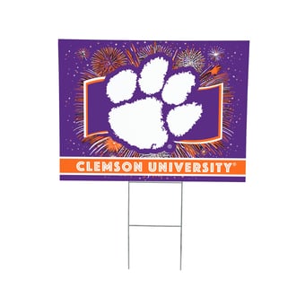 Clemson Tigers 24" x 18" Patriotic Fireworks Outdoor Yard Sign