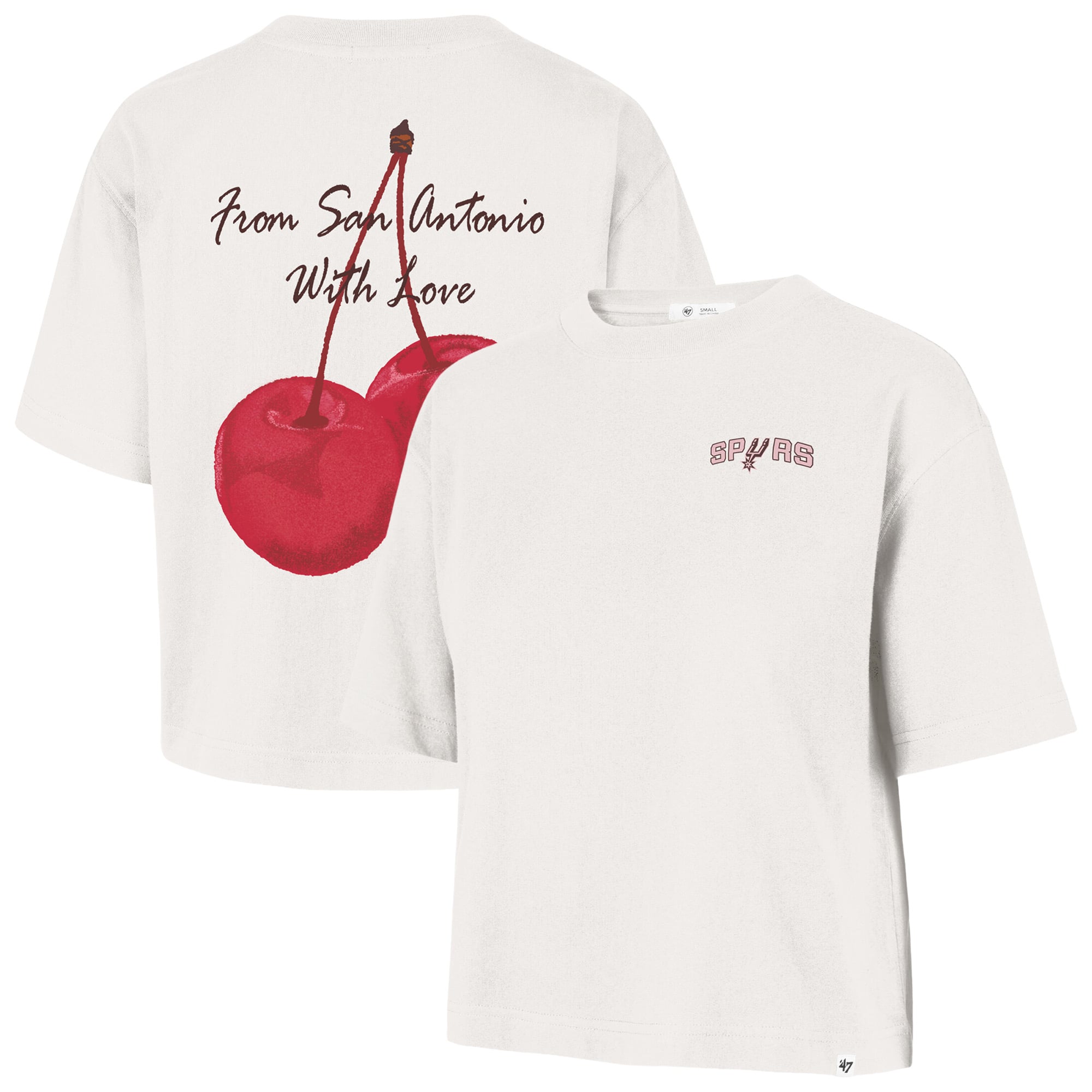 Women's '47  Cream San Antonio Spurs Love Letter Reed City T-Shirt