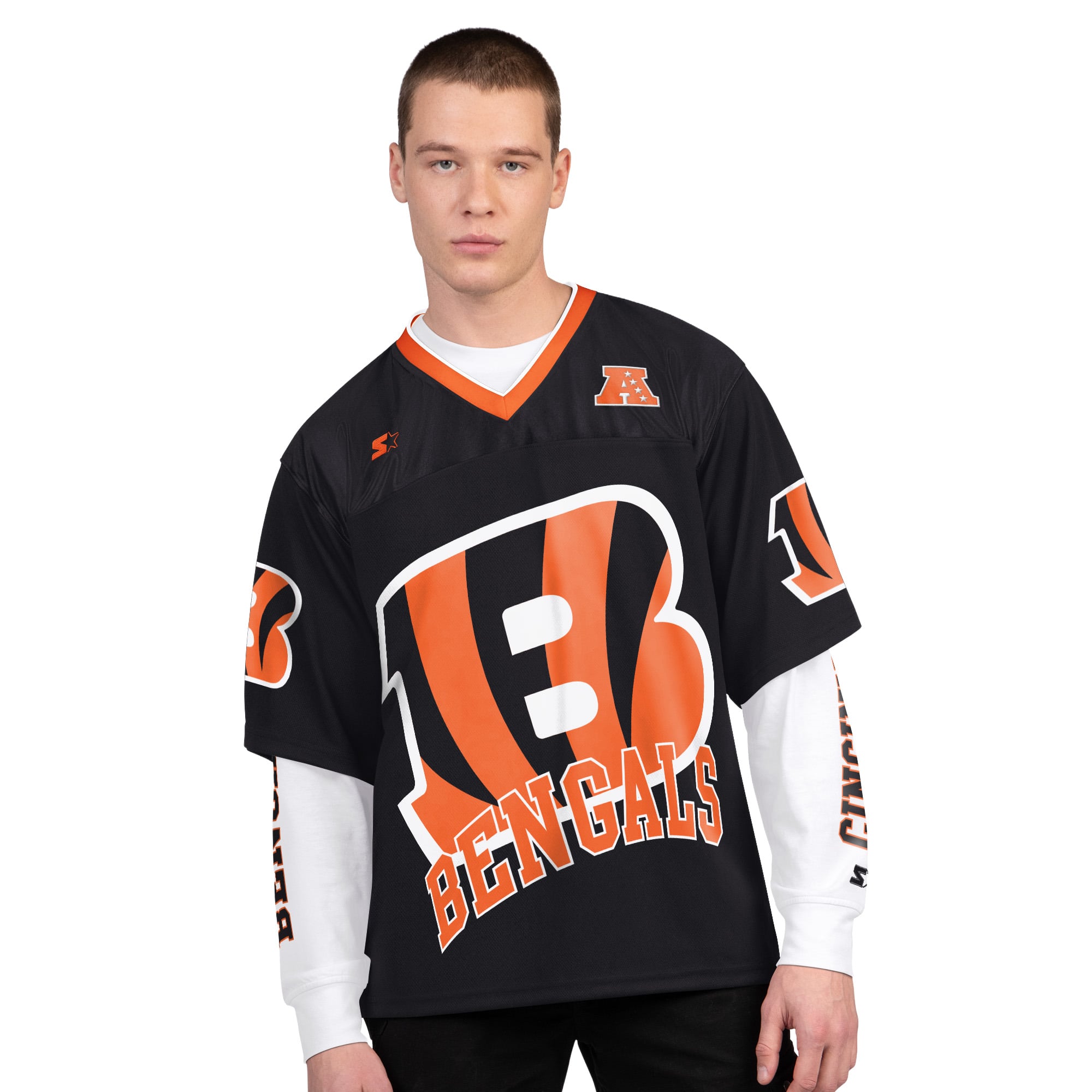 Men’s Starter Black/White Cincinnati Bengals Short Sleeve & Long Sleeve T-Shirt Combo Pack Men’s Starter Black/White Cincinnati Bengals Short Sleeve & Long Sleeve T-Shirt Combo Pack