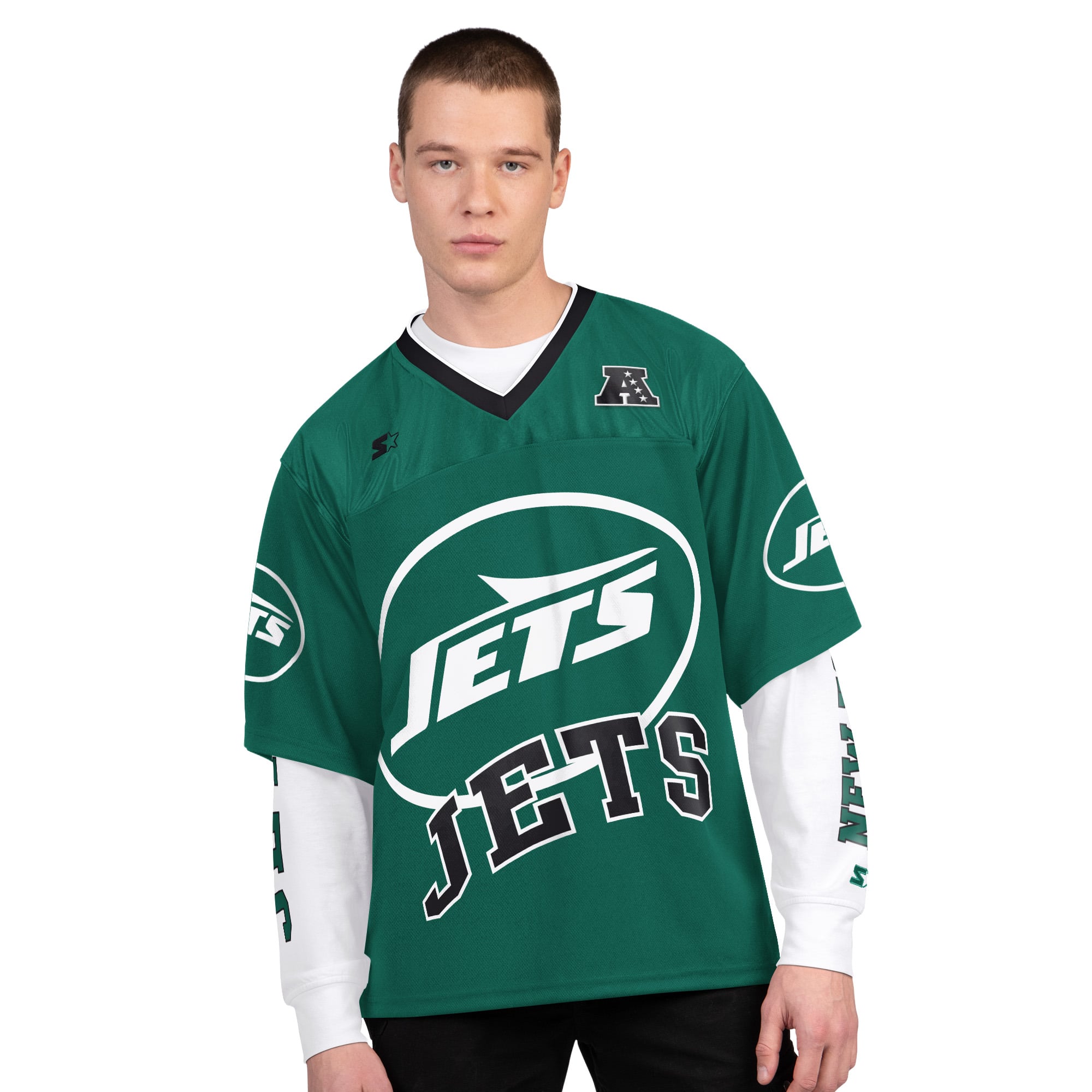 Men’s Starter Green/White New York Jets Short Sleeve & Long Sleeve T-Shirt Combo Pack