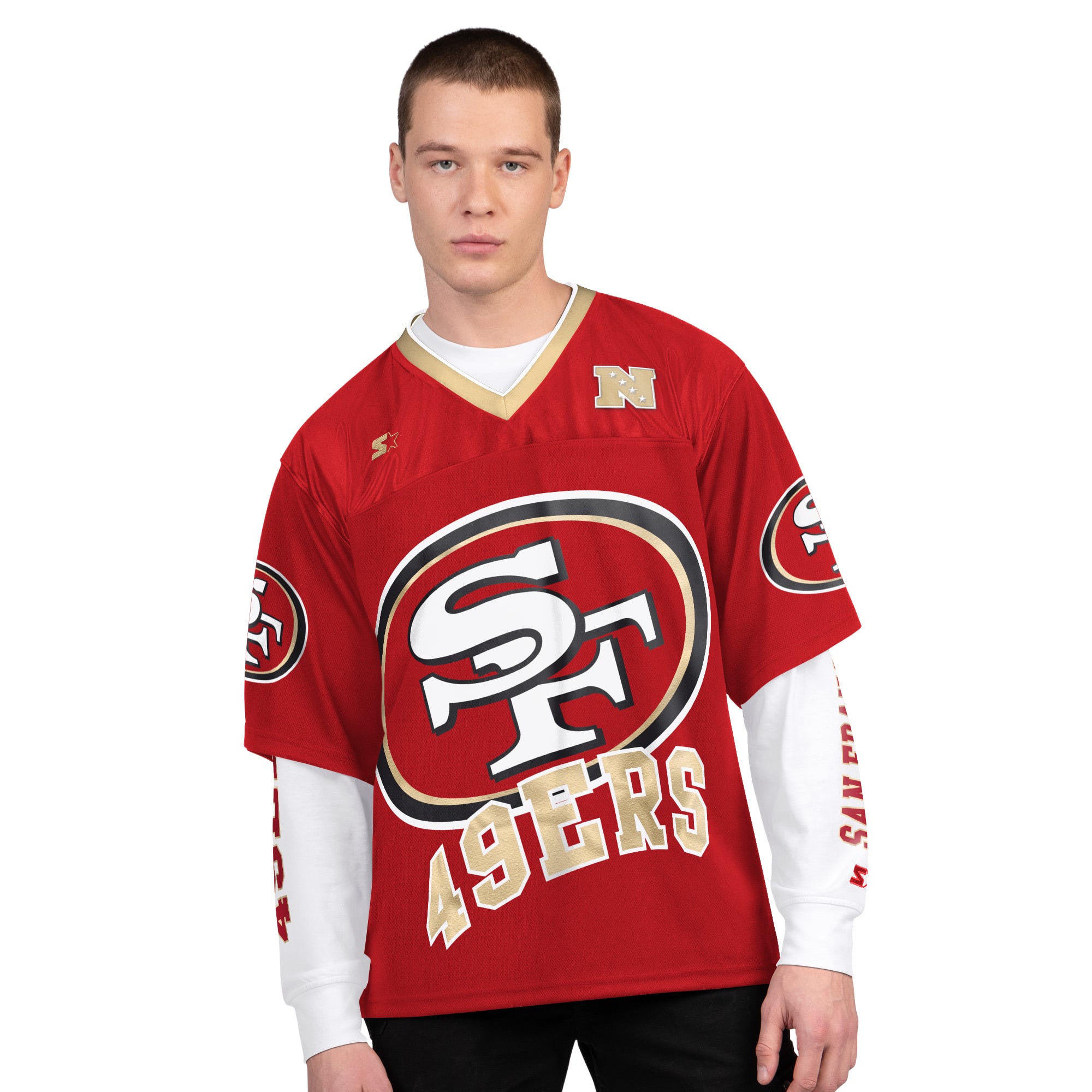 Men’s Starter Scarlet/White San Francisco 49ers Short Sleeve & Long Sleeve T-Shirt Combo Pack