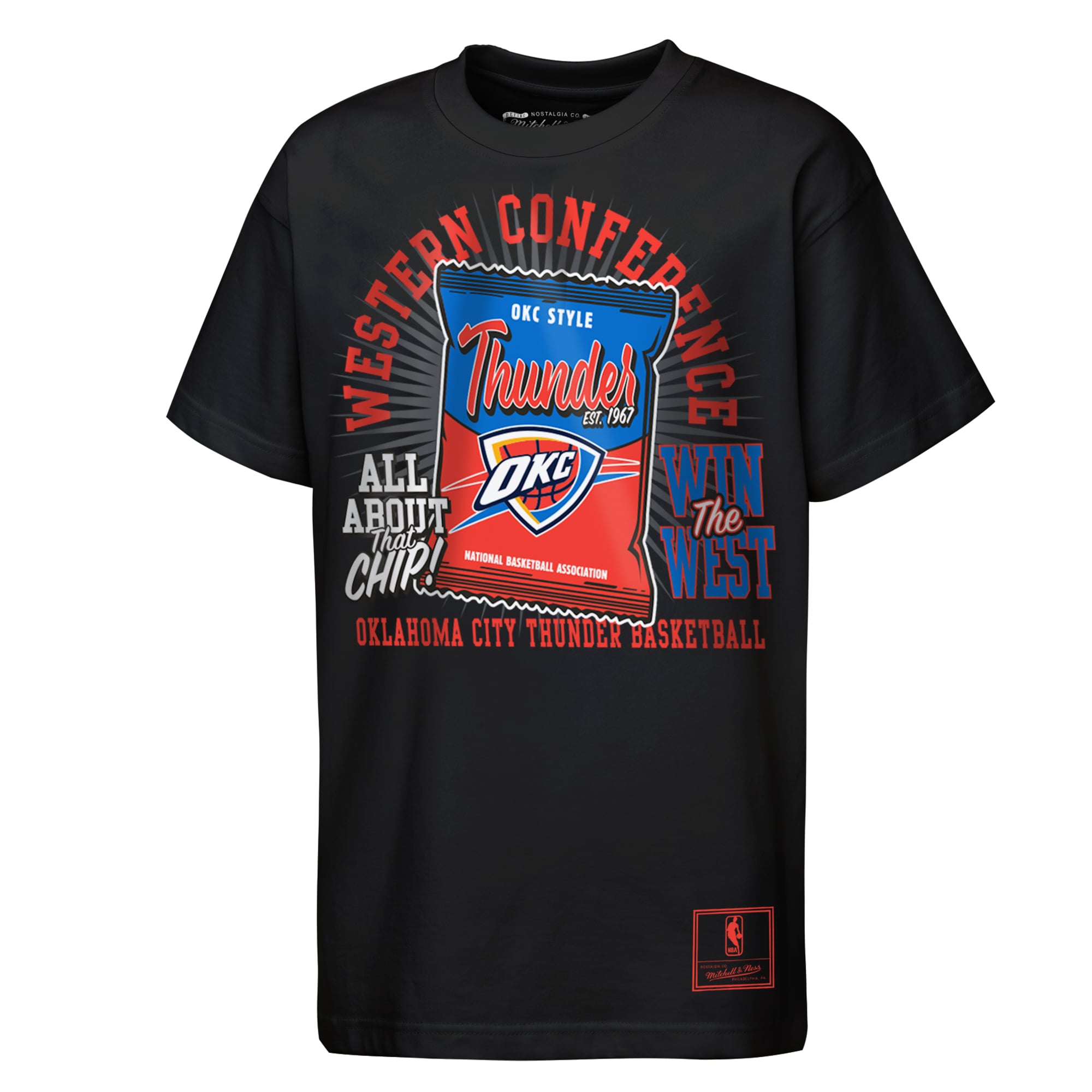 Youth Mitchell & Ness  Black Oklahoma City Thunder All About the Chip Premium T-Shirt