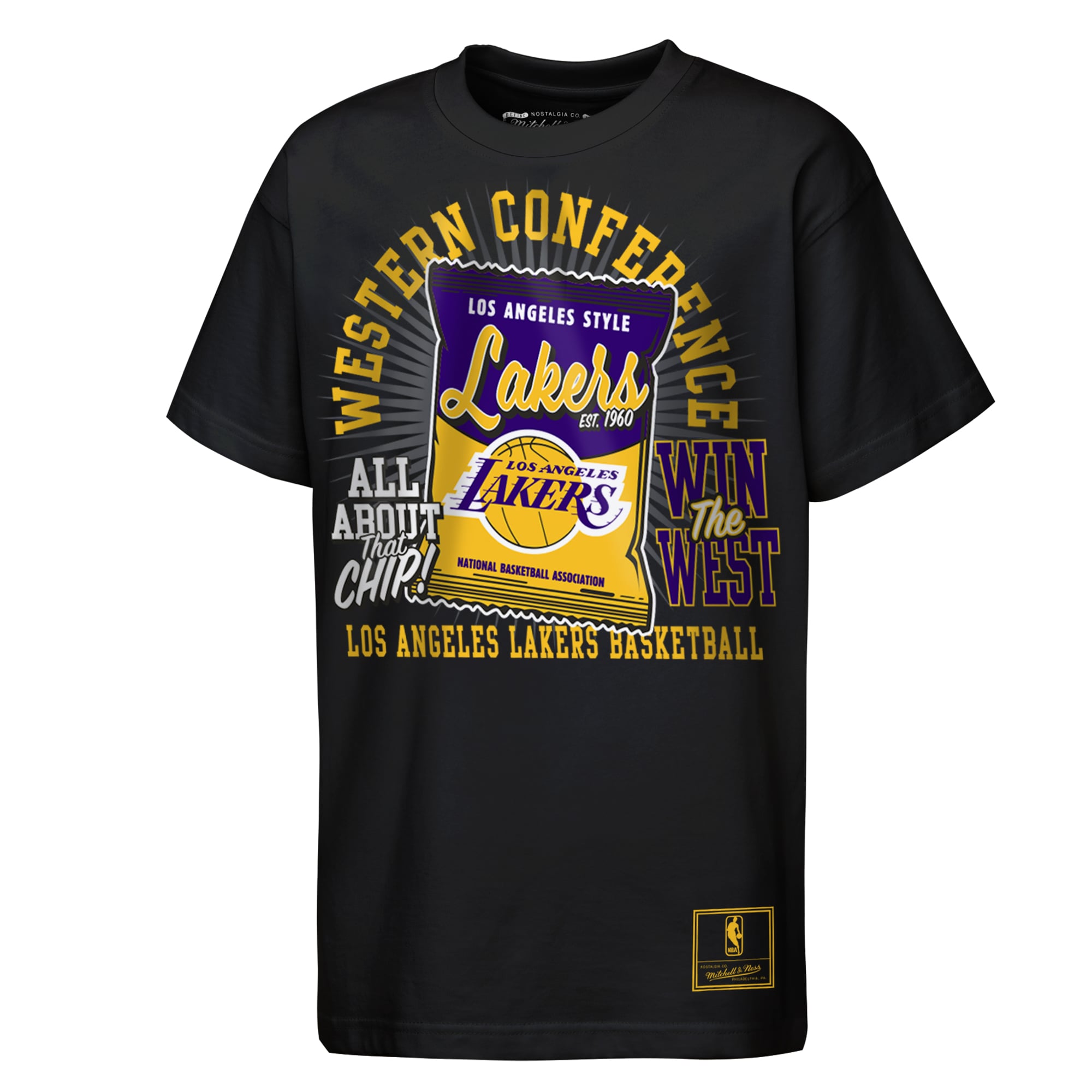 Youth Mitchell & Ness  Black Los Angeles Lakers All About the Chip Premium T-Shirt