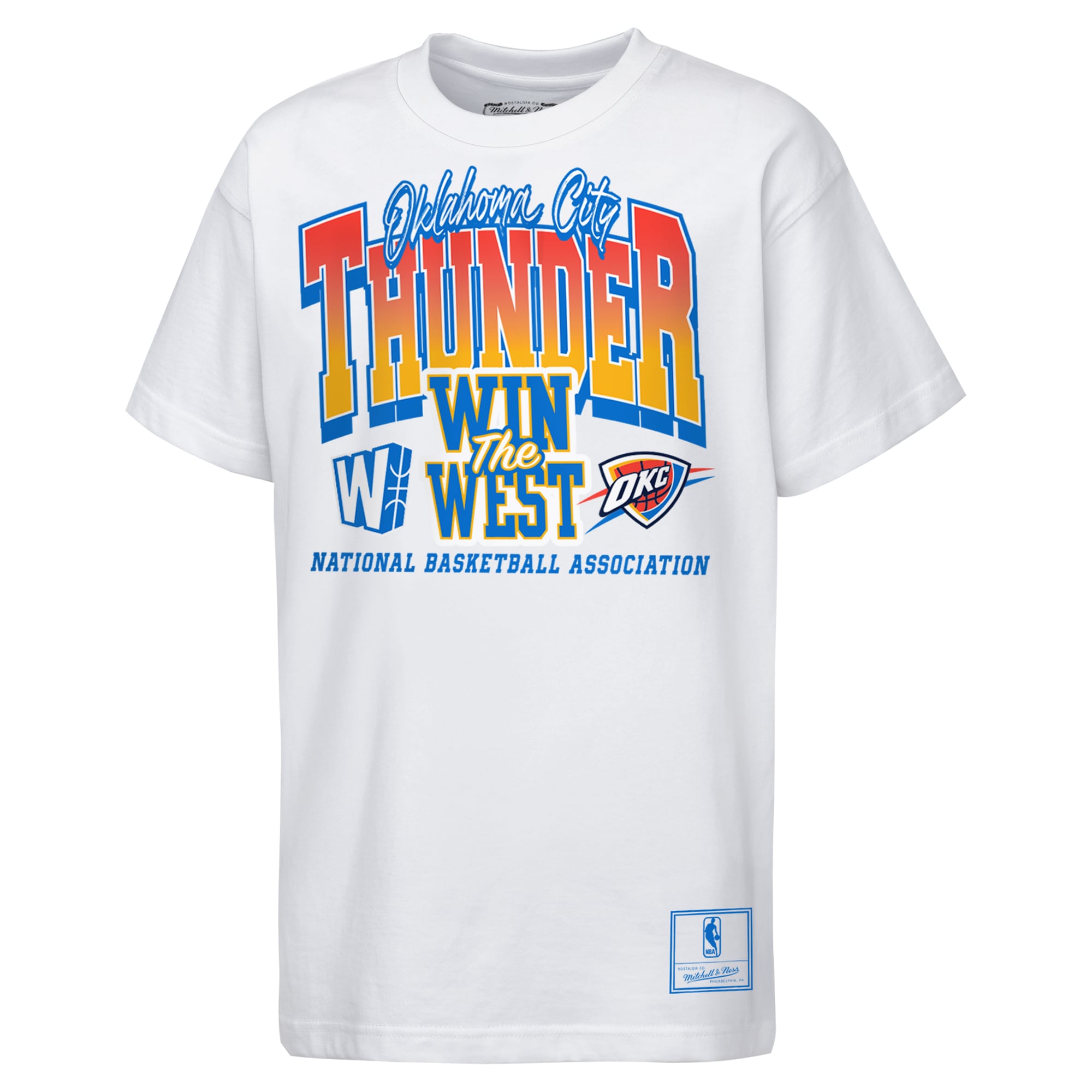 Youth Mitchell & Ness White Oklahoma City Thunder Bring it Back Premium T-Shirt