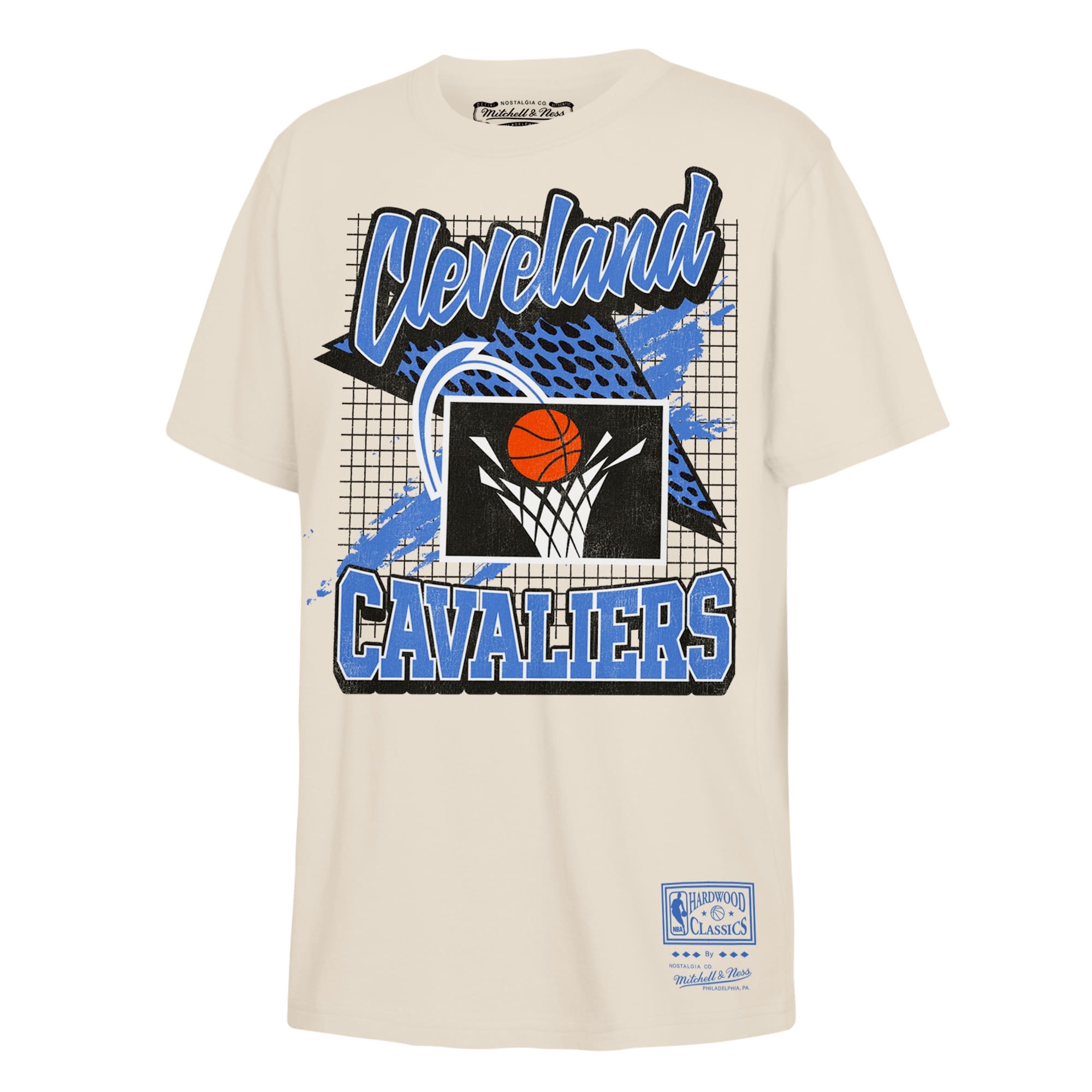 Youth Mitchell & Ness  Natural Cleveland Cavaliers Hardwood Classics Retro Vibe T-Shirt