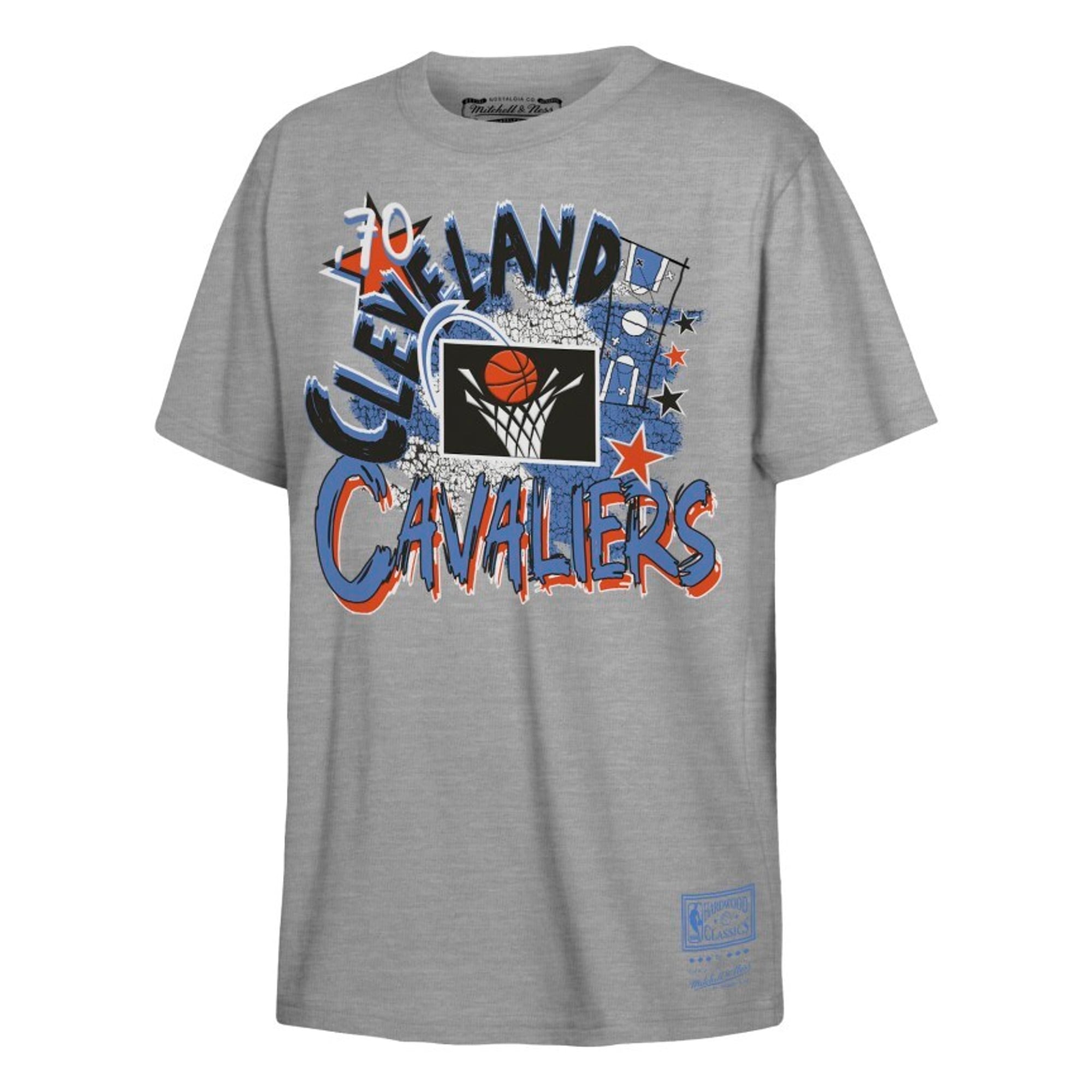Youth Mitchell & Ness  Heather Gray Cleveland Cavaliers Hardwood Classics Play by Play T-Shirt