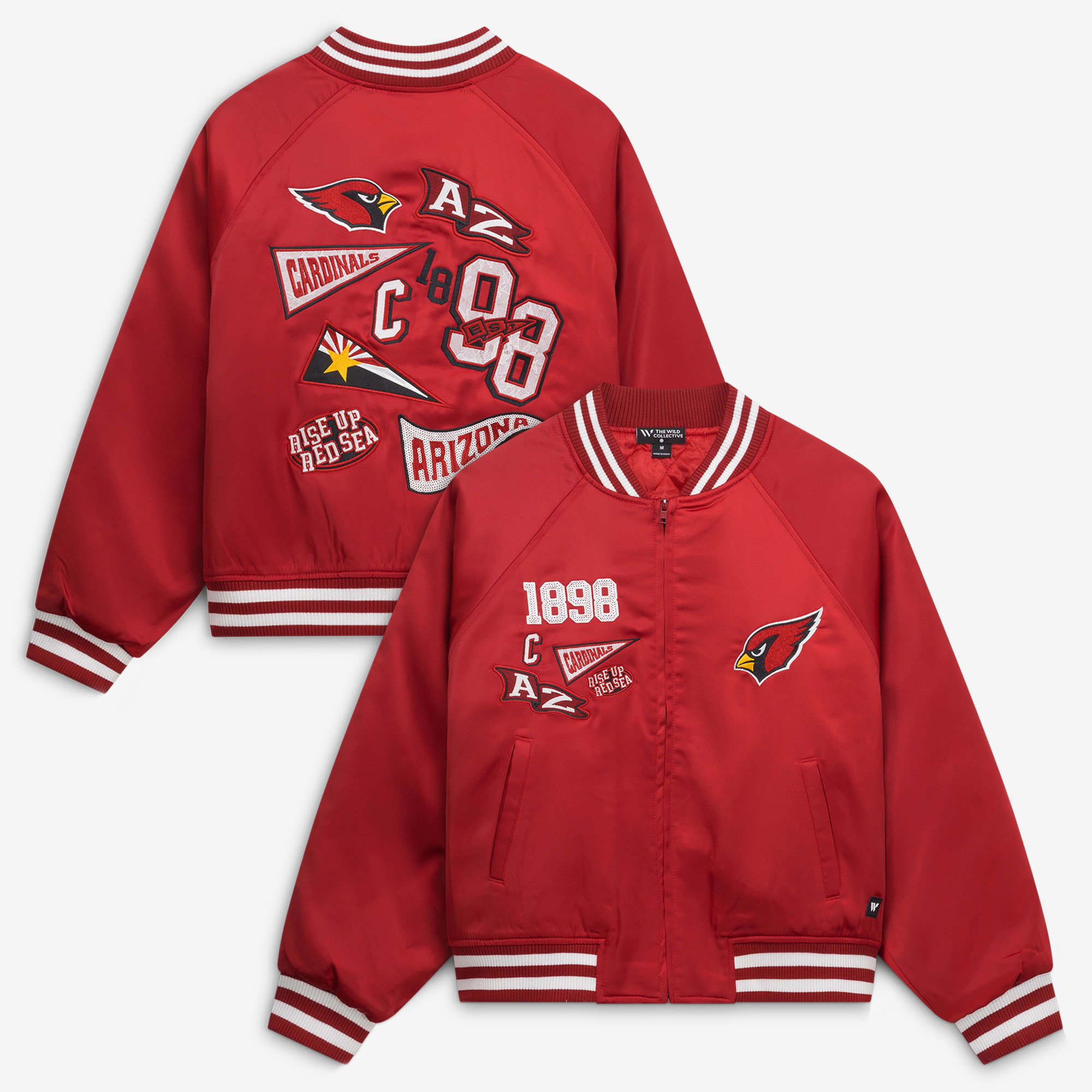 Women's The Wild Collective  Cardinal Arizona Cardinals Raglan Satin Jacket