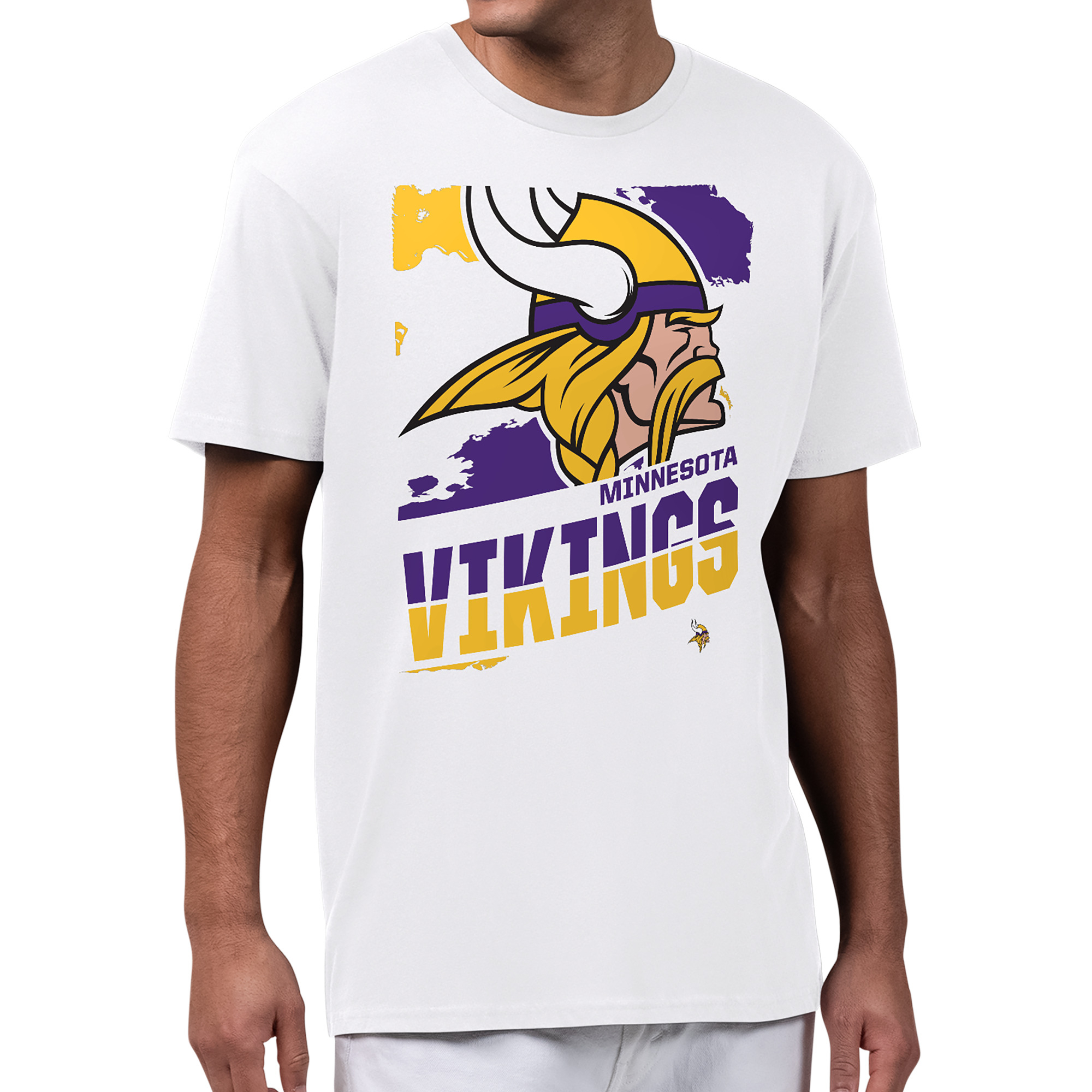 Men's Starter White Minnesota Vikings Zoom Graphic T-Shirt