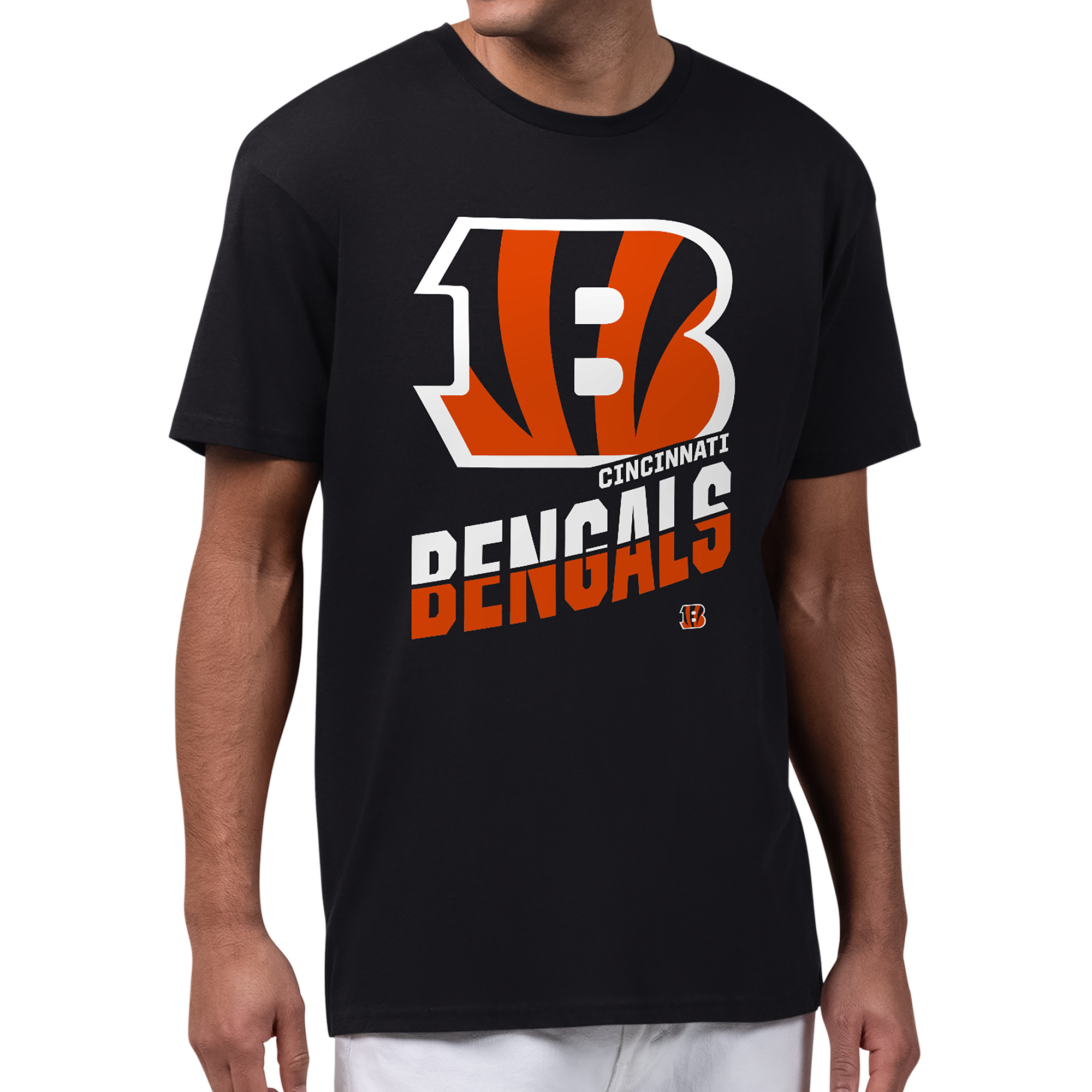Men's Starter Black Cincinnati Bengals Zoom Graphic T-Shirt