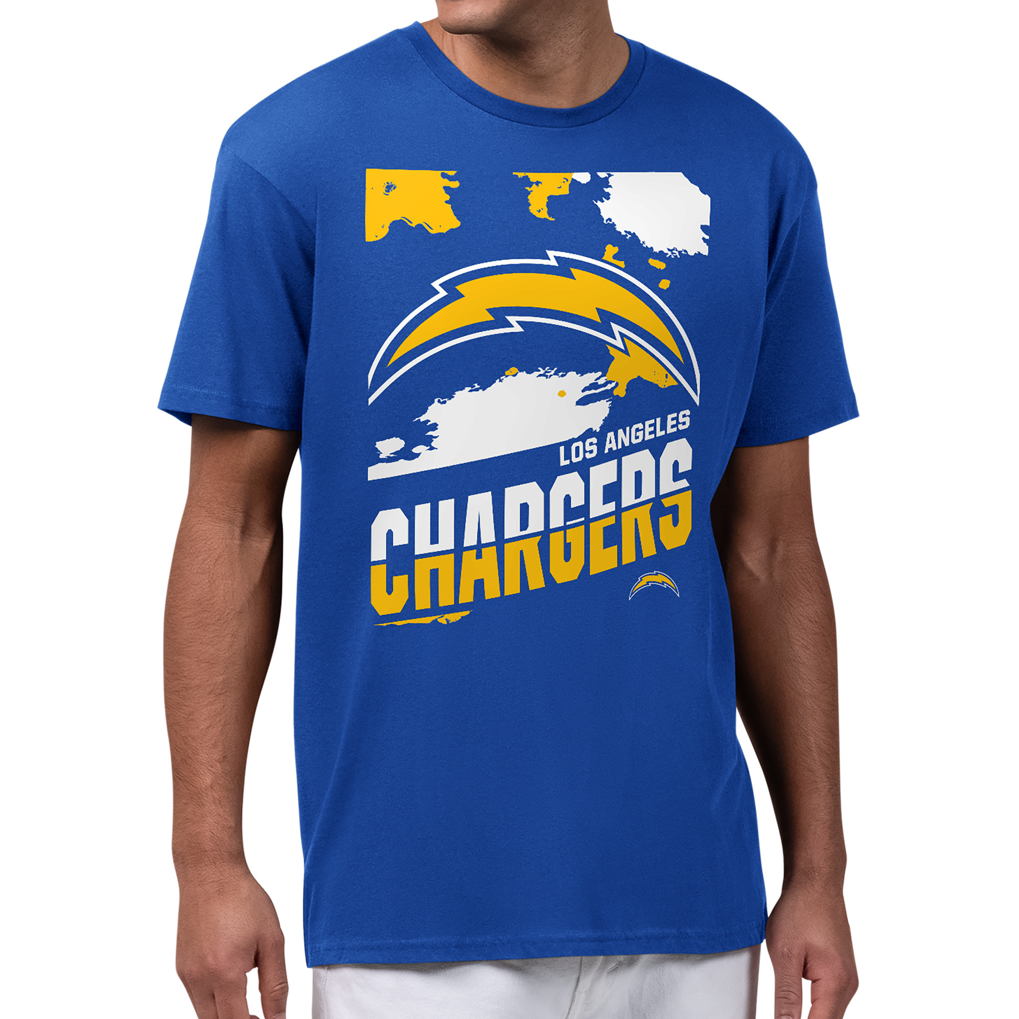 Men's Starter  Royal Los Angeles Chargers Zoom Graphic T-Shirt