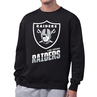 Men's Starter  Black Las Vegas Raiders Zoom Graphic Fleece Sweatshirt