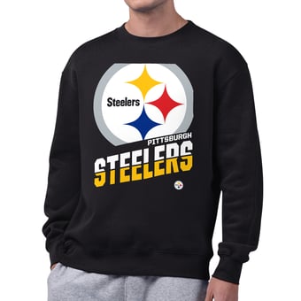 Men's Starter  Black Pittsburgh Steelers Zoom Graphic Fleece Sweatshirt