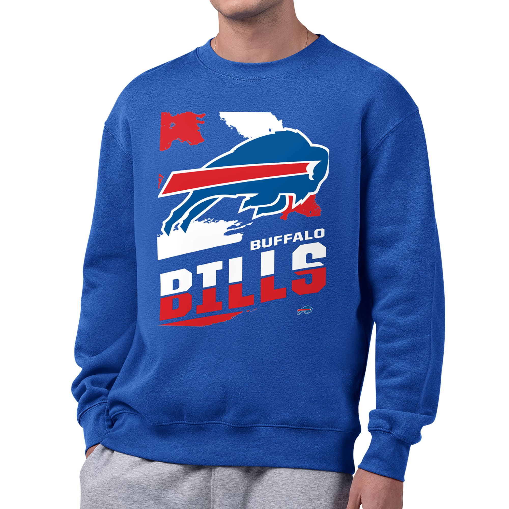 Men's Starter Royal Buffalo Bills Zoom Graphic Fleece Sweatshirt