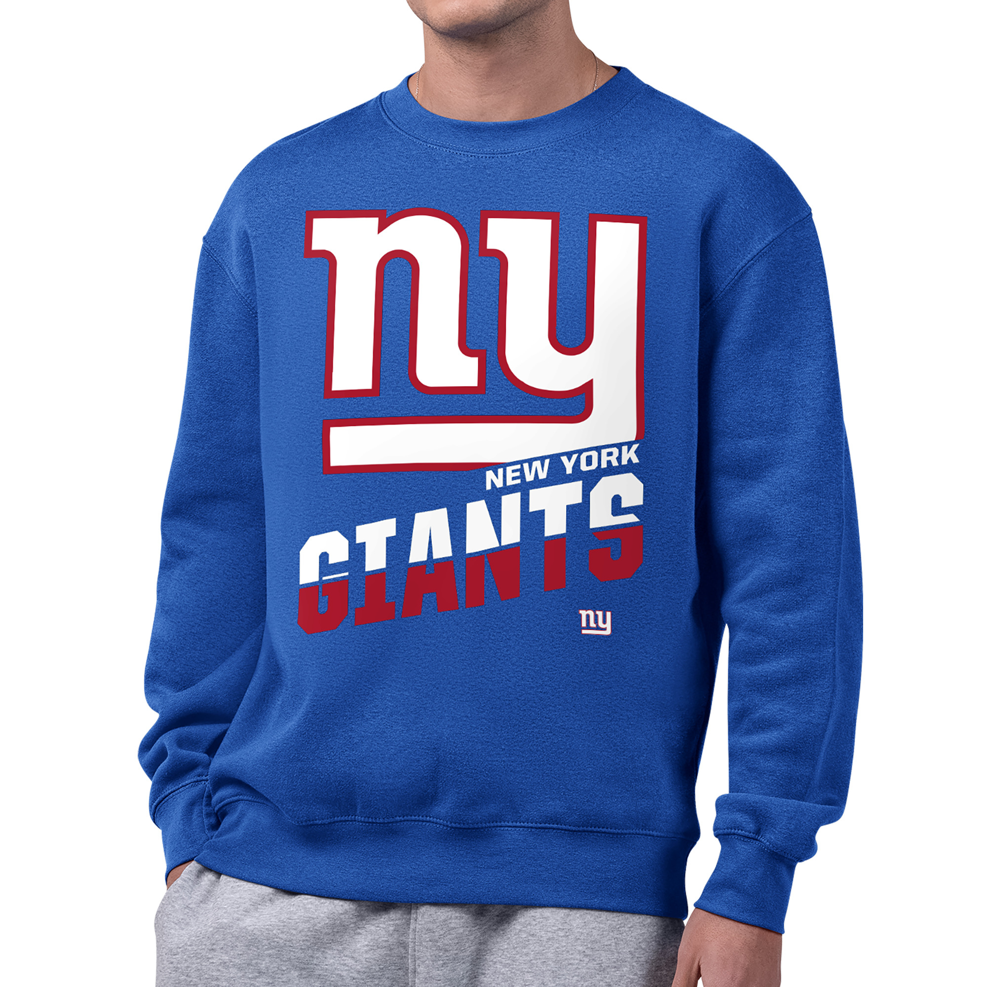 Men's Starter  Royal New York Giants Zoom Graphic Fleece Sweatshirt