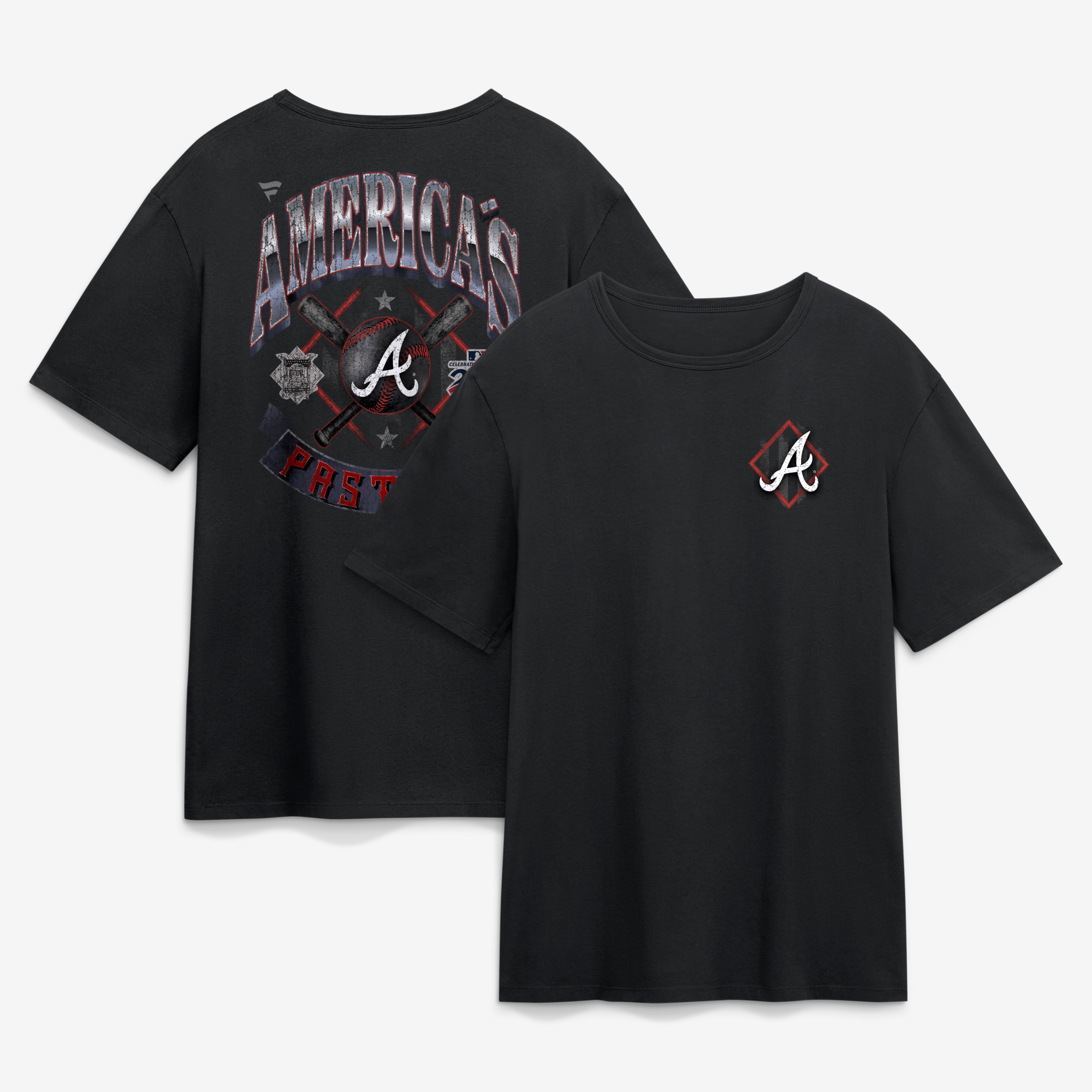 Men's  Black Atlanta Braves Americana T-Shirt