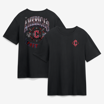 Men's  Black Cleveland Guardians Americana T-Shirt