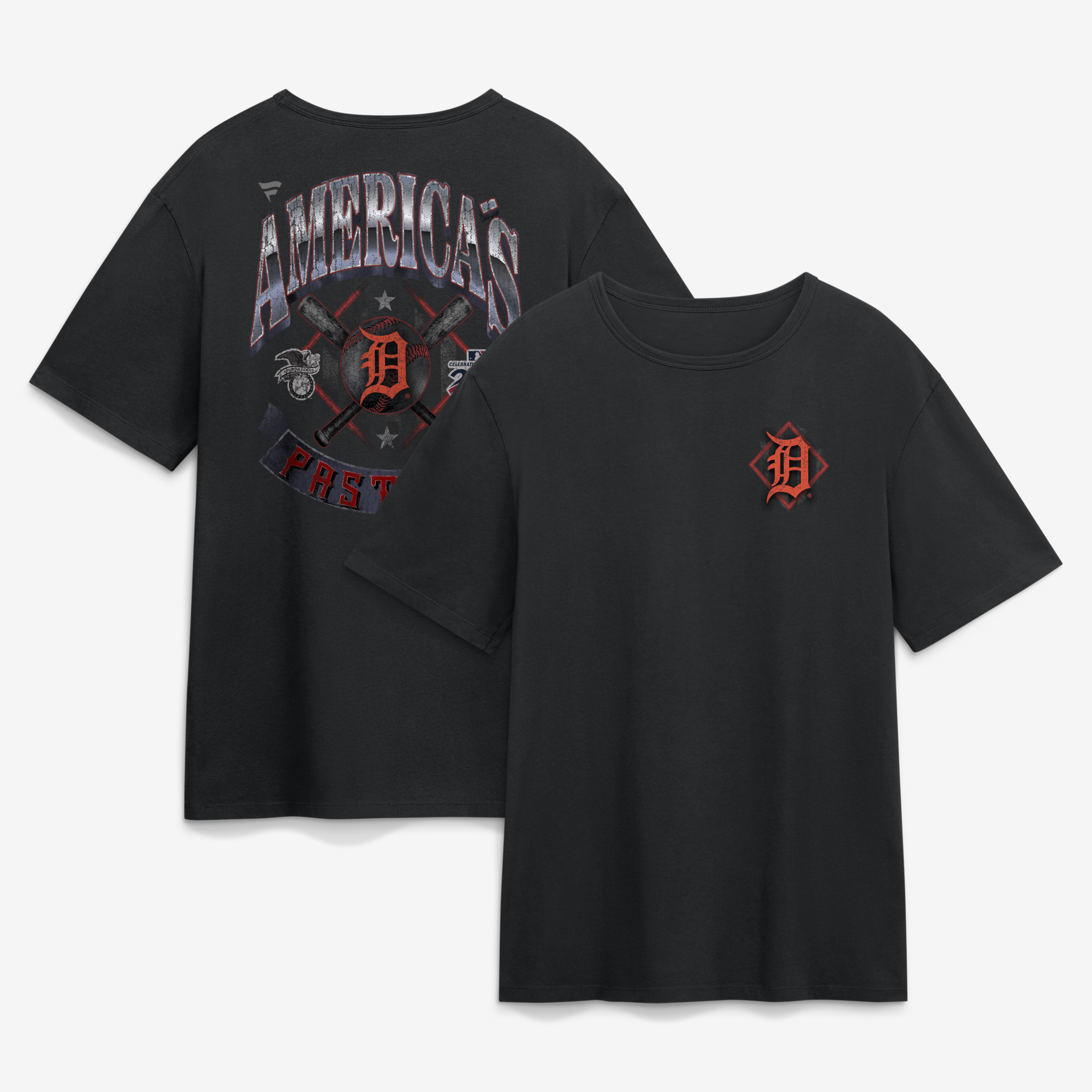 Men's Black Detroit Tigers Americana T-Shirt