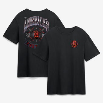 Men's  Black Detroit Tigers Americana T-Shirt