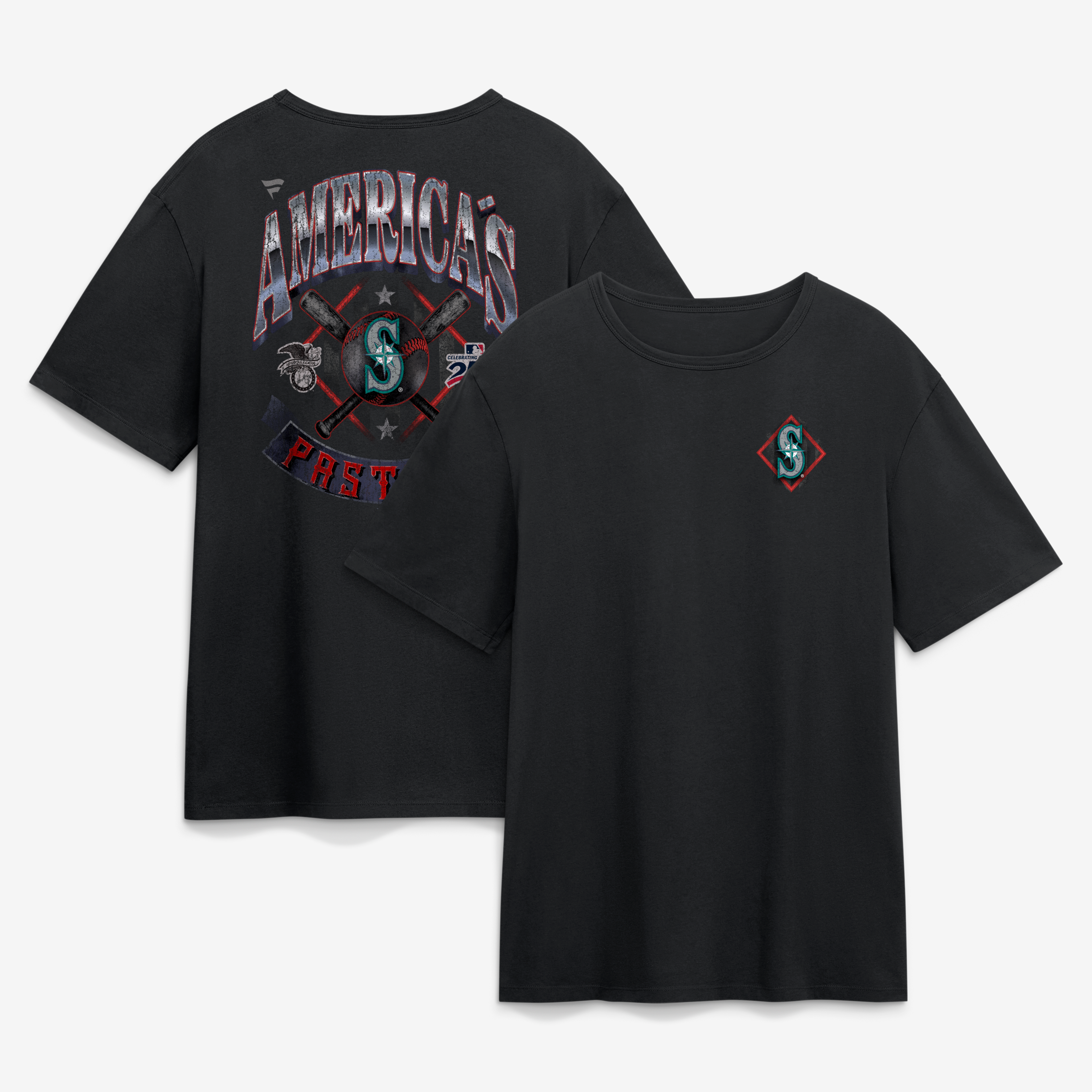 Men's  Black Seattle Mariners Americana T-Shirt