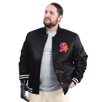Men's G-III Sports by Carl Banks Black Tampa Bay Buccaneers Tossback Adaptive Satin Full-Snap Varsity Jacket
