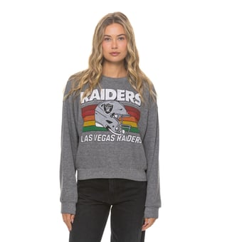 Unisex Aviator Nation Heather Gray Las Vegas Raiders Relaxed Tri-Blend Sweatshirt