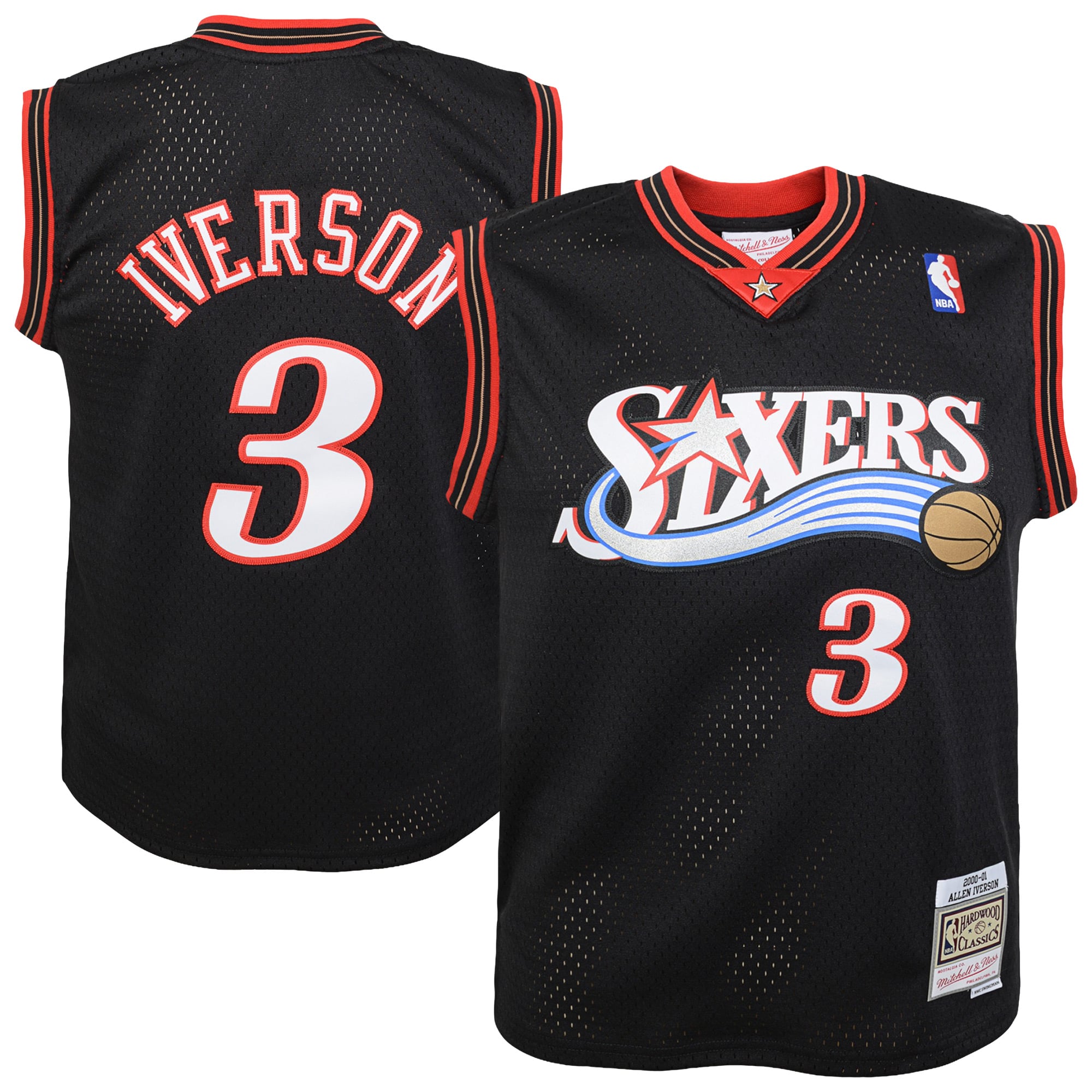 Camiseta de visitante Mitchell & Ness Swingman de los Philadelphia 76ers, año 2000 - Allen Iverson - Juvenil