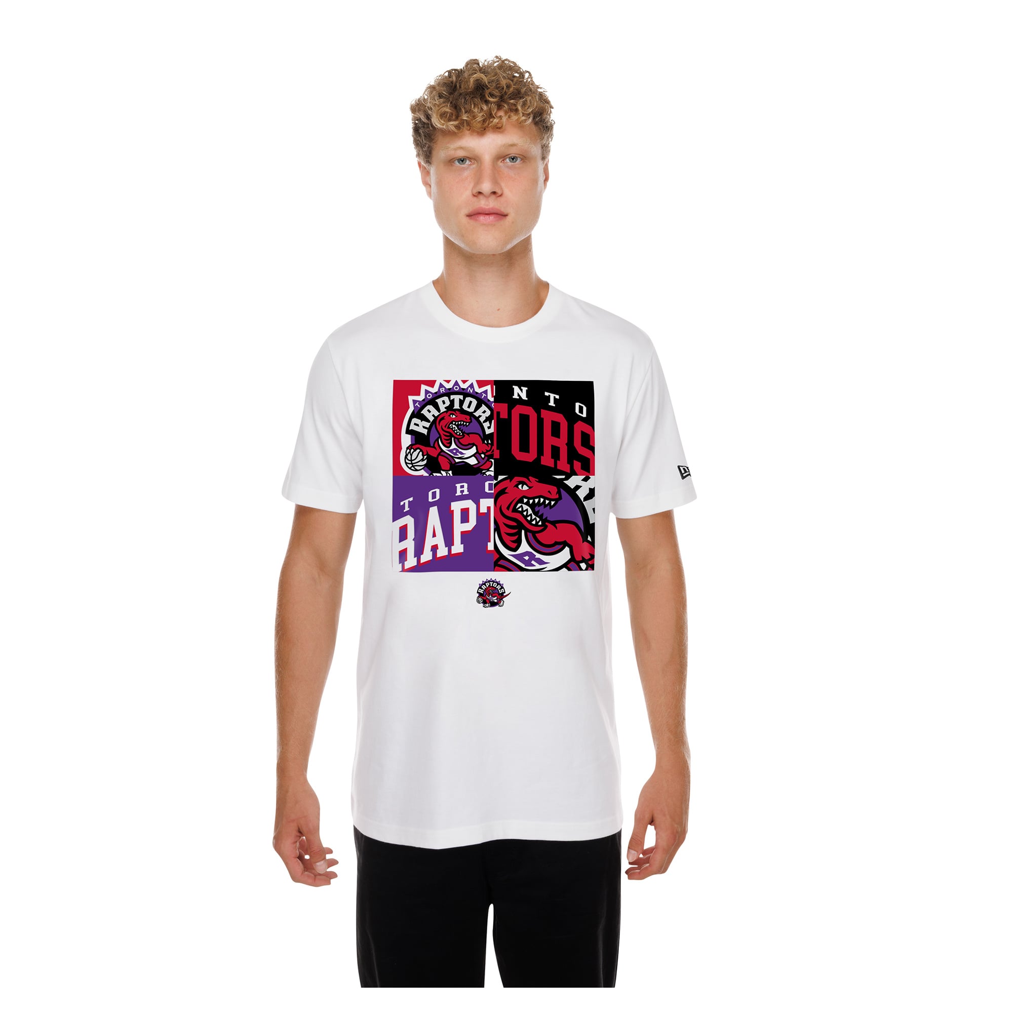 Men's New Era  White Toronto Raptors Block Logo T-Shirt