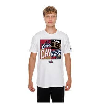 Men's New Era  White Cleveland Cavaliers Block Logo T-Shirt