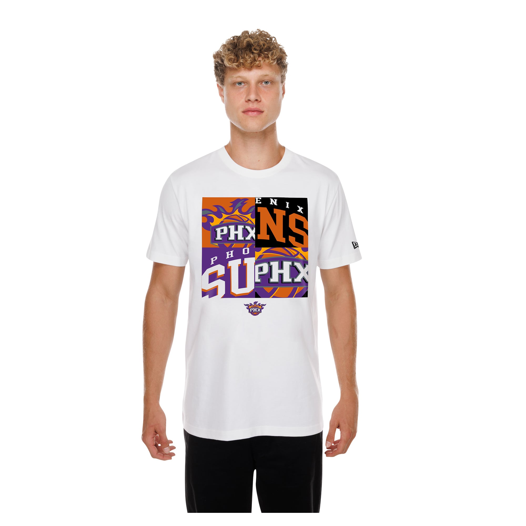 Men's New Era  White Phoenix Suns Block Logo T-Shirt