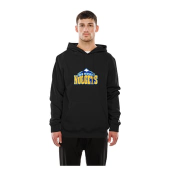 Men's New Era  Black Denver Nuggets Front Back Logo Hoodie