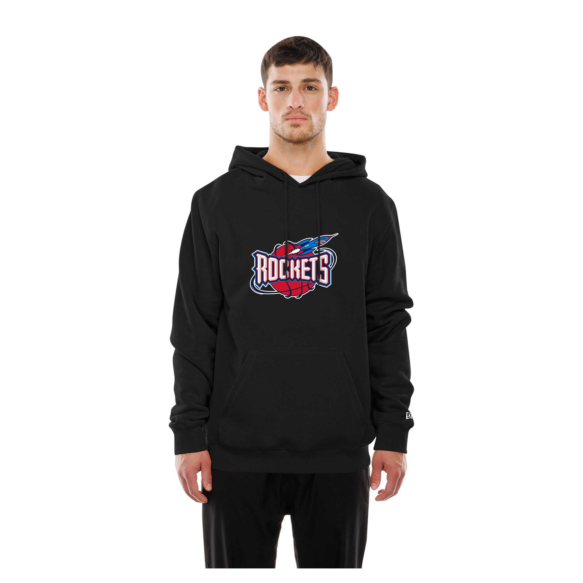Men's New Era Black Houston Rockets Front Back Logo Hoodie