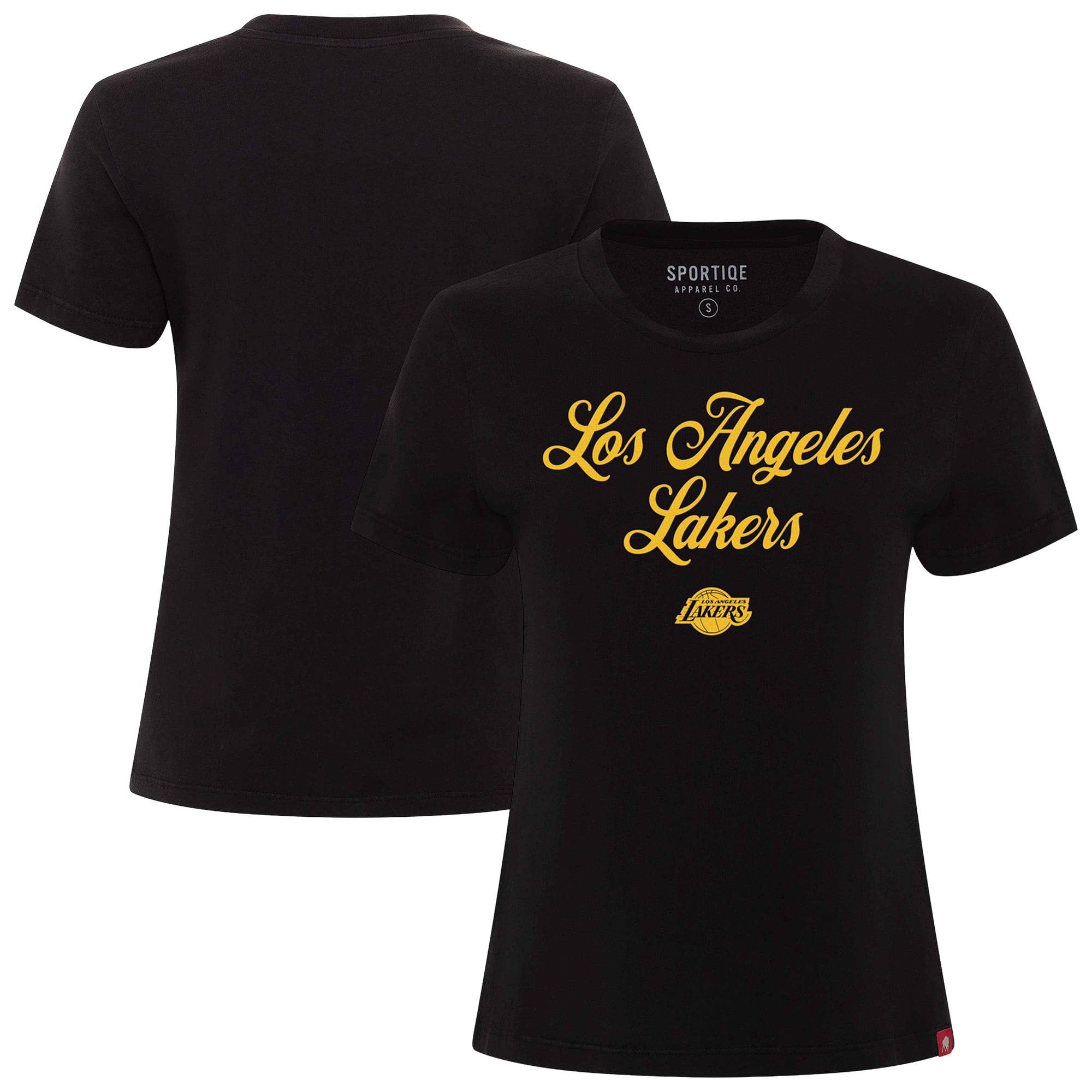 Women's Sportiqe Black Los Angeles Lakers Arcadia T-Shirt