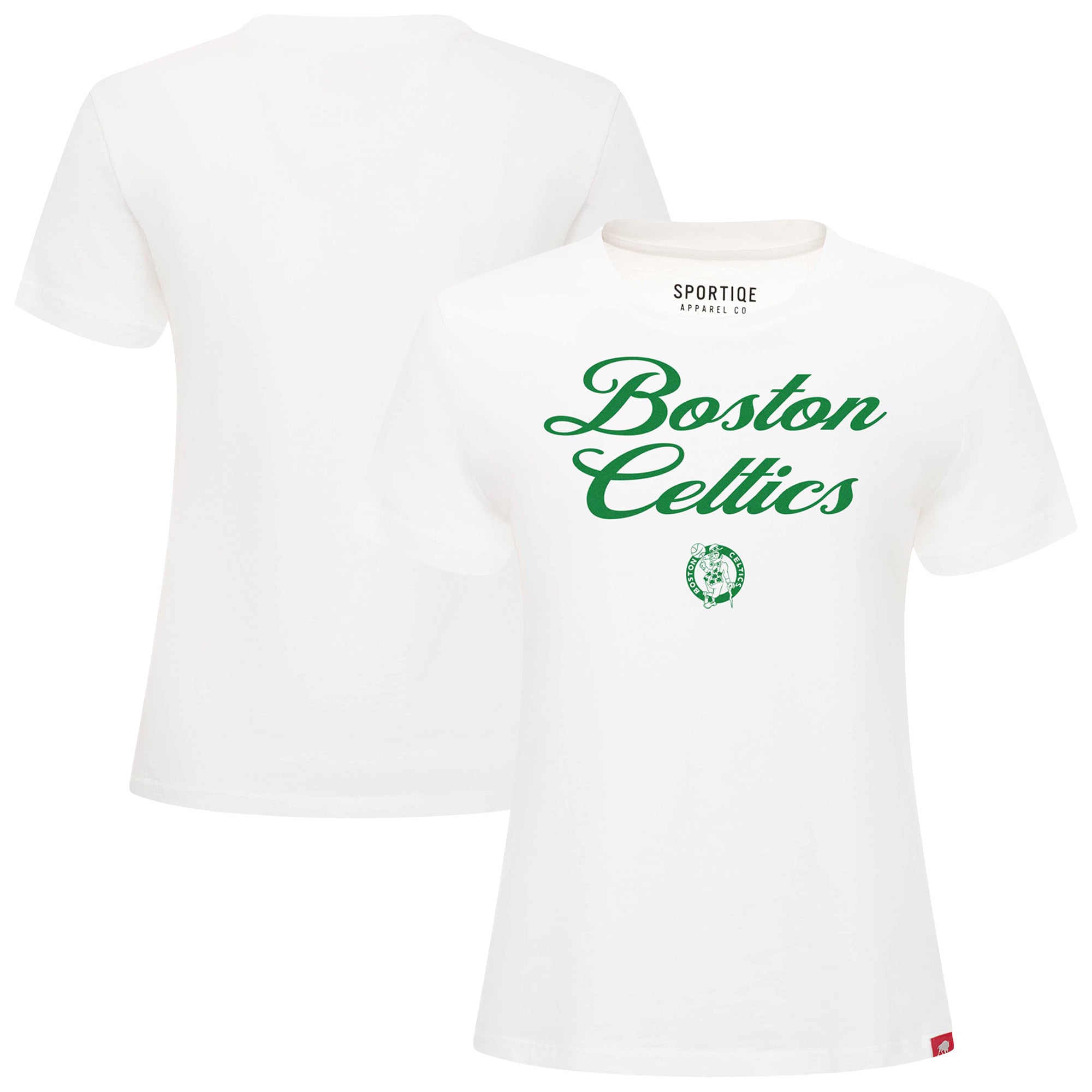 Women's Sportiqe  White Boston Celtics Arcadia T-Shirt