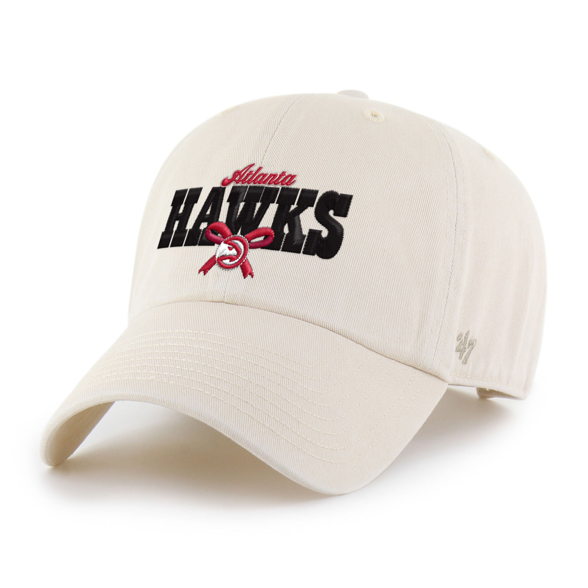 Women's '47 Natural Atlanta Hawks Bow Stack Clean Up Adjustable Hat