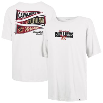 Women's '47 White Cleveland Cavaliers Bow and Banner Sadie T-Shirt